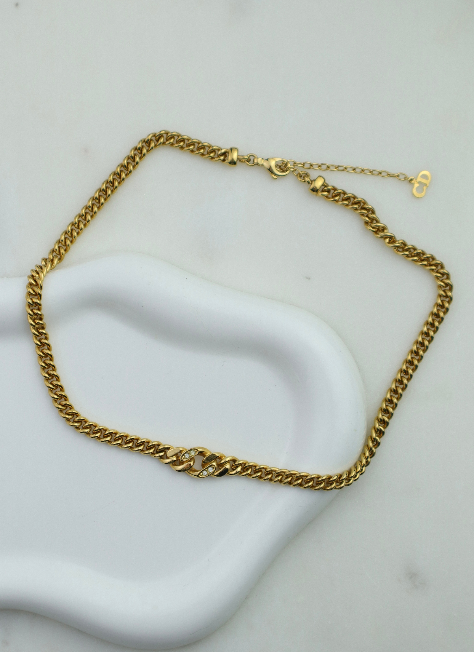 Christian Dior - pozłacany naszyjnik „Classic Chain”