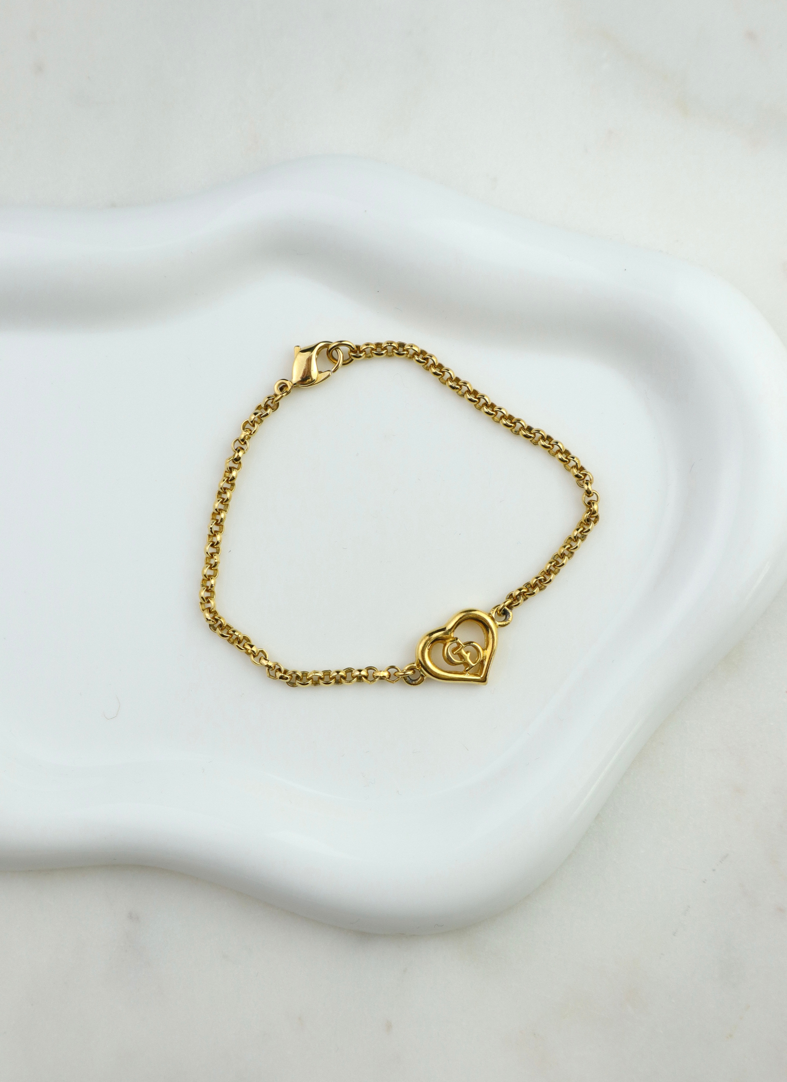 Christian Dior - bransoletka vintage "CD" w sercu