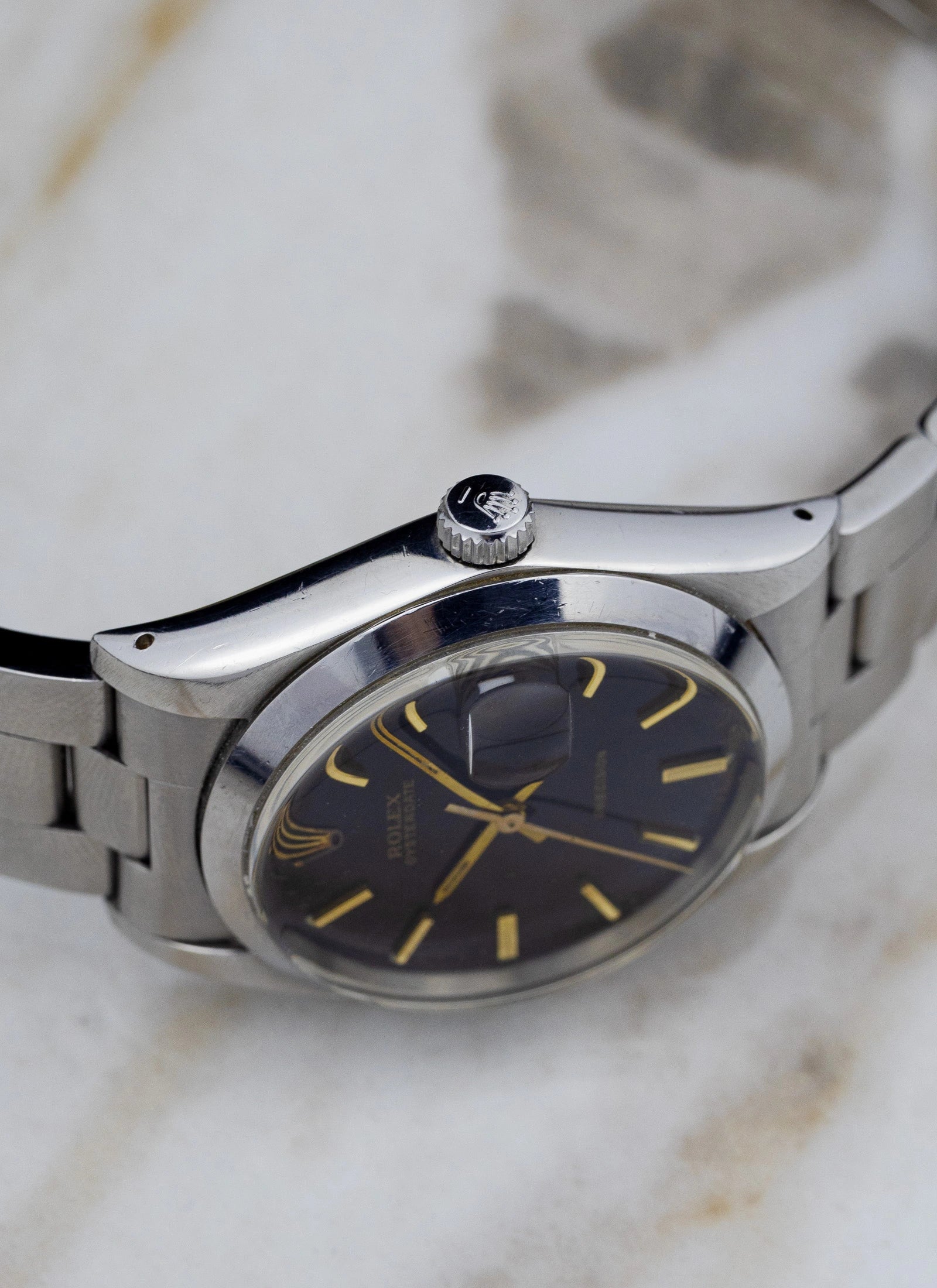 [REZERWACJA]1974 Rolex Oysterdate 6694 Black Gilt