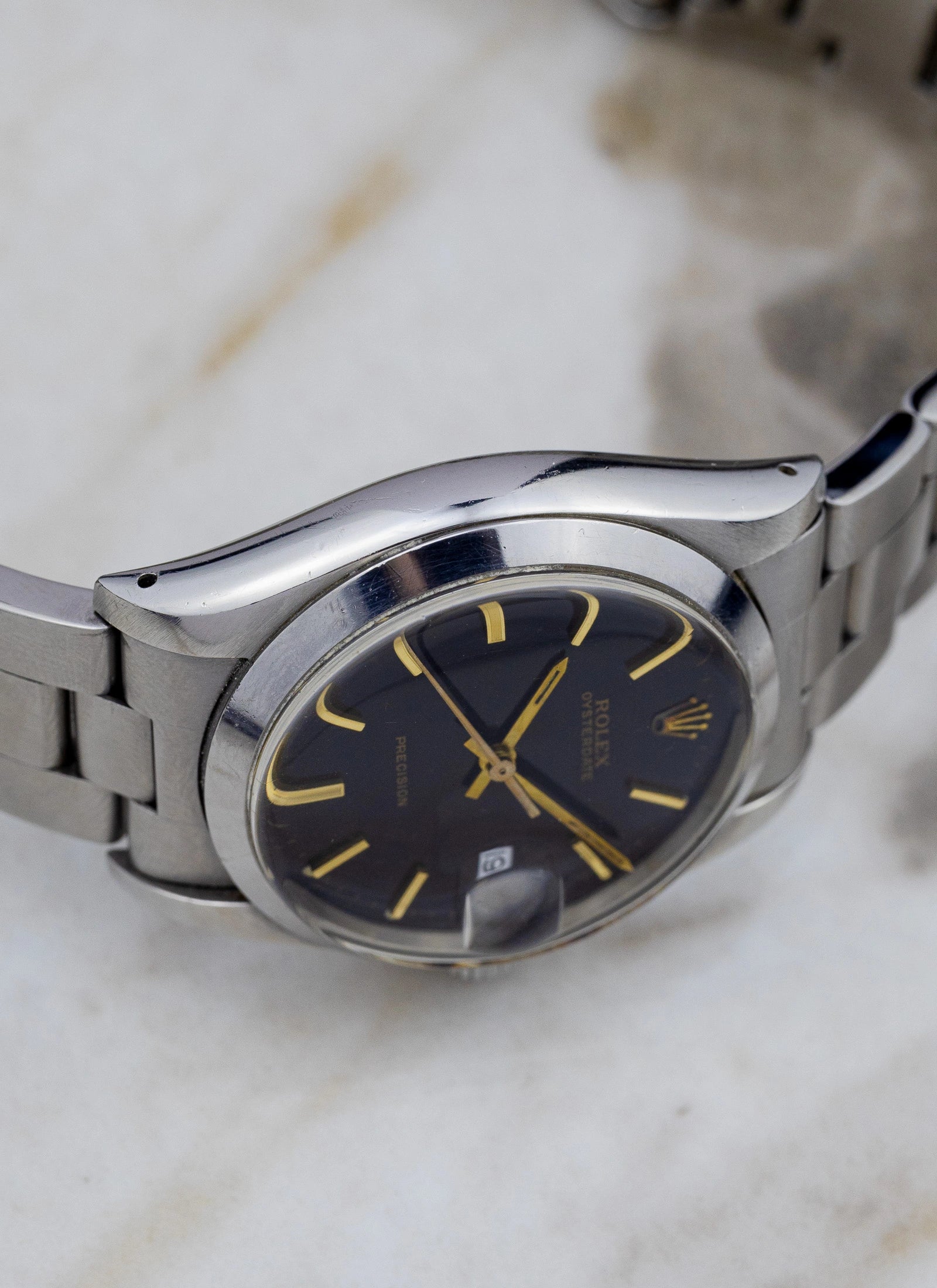 [REZERWACJA]1974 Rolex Oysterdate 6694 Black Gilt