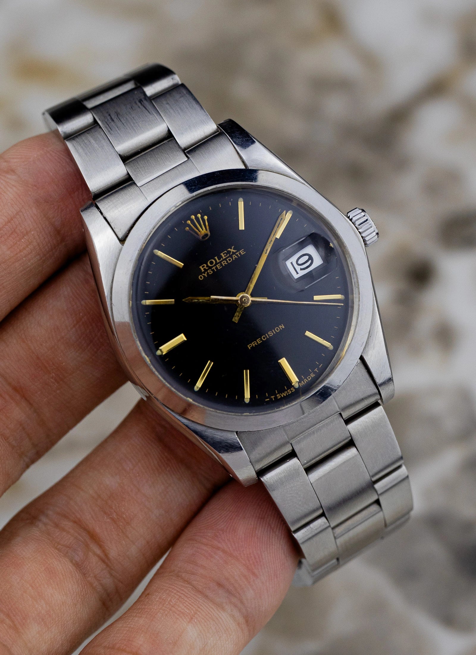 [REZERWACJA]1974 Rolex Oysterdate 6694 Black Gilt
