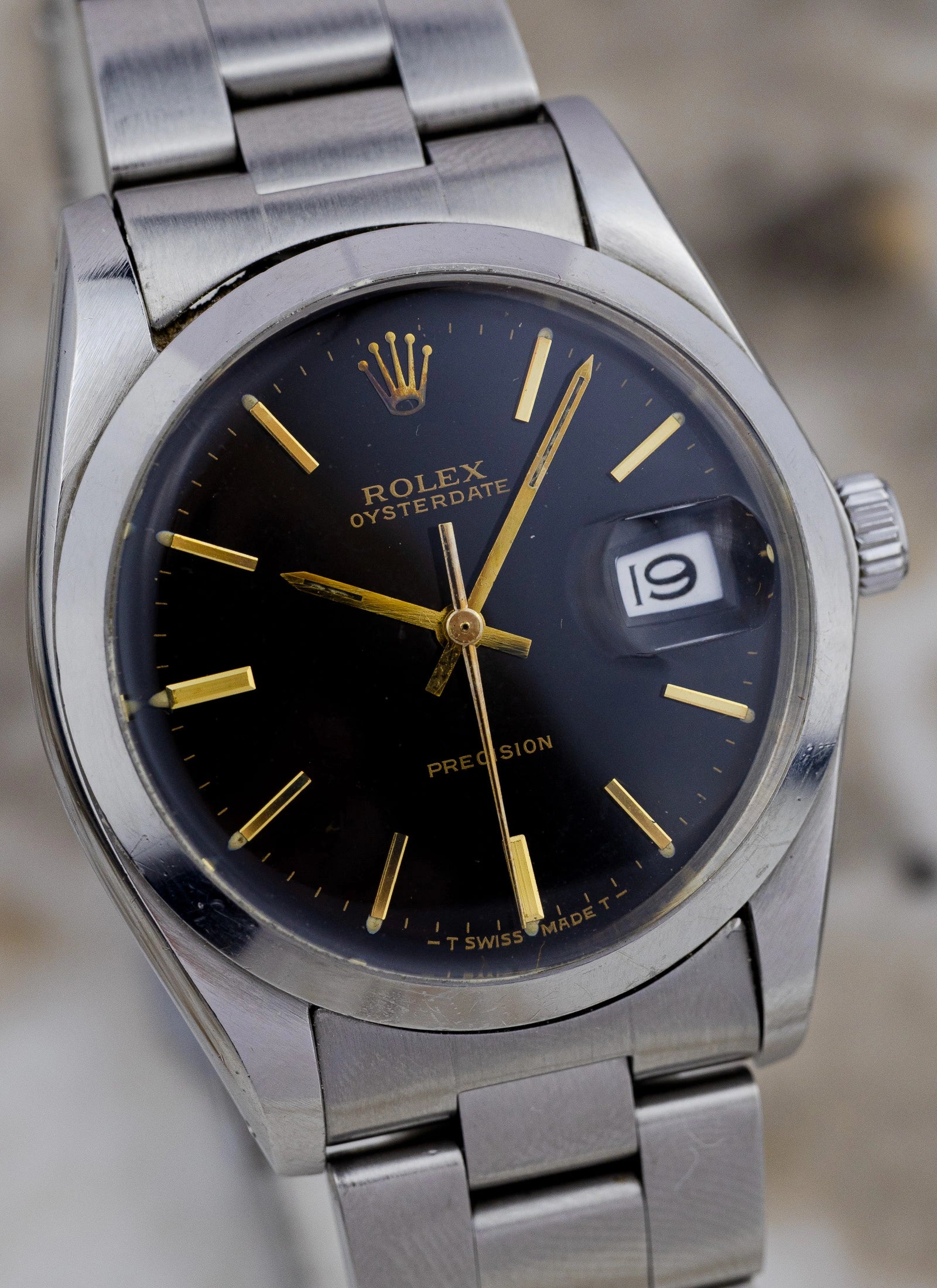 [REZERWACJA]1974 Rolex Oysterdate 6694 Black Gilt