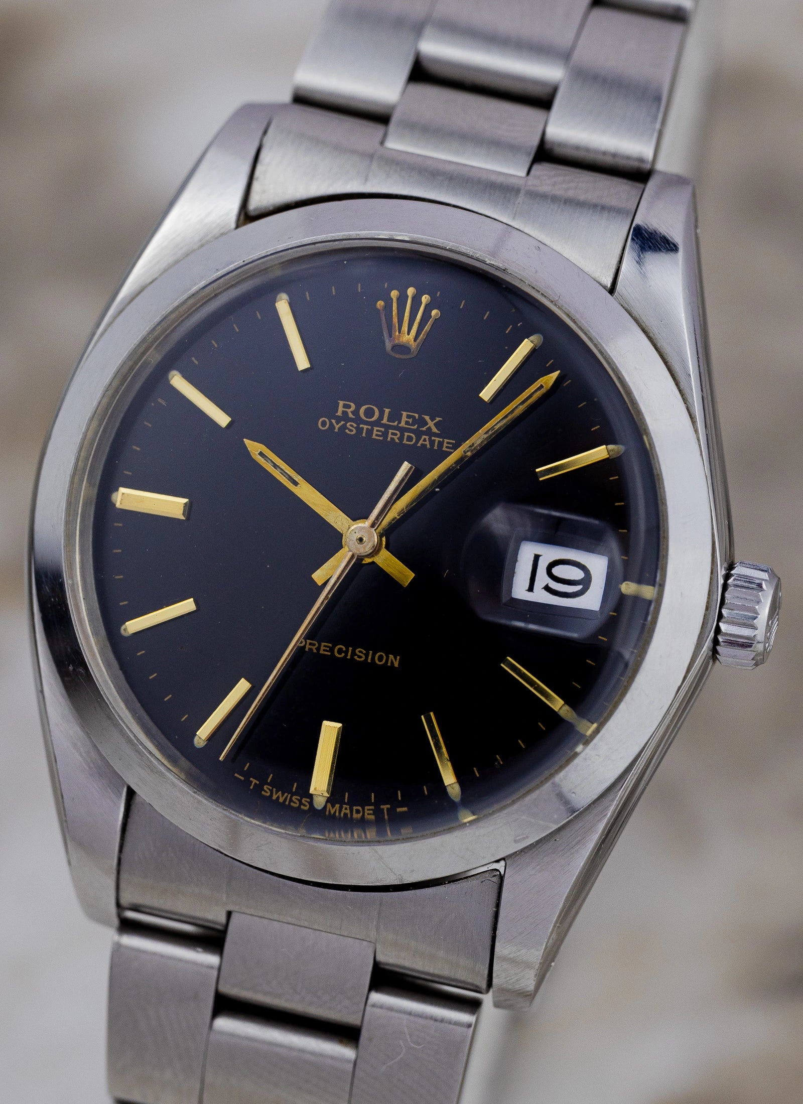 [REZERWACJA]1974 Rolex Oysterdate 6694 Black Gilt