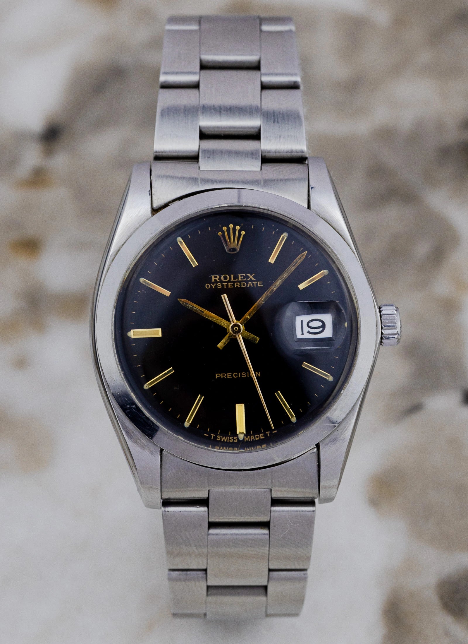 1974 Rolex Oysterdate 6694 Black Gilt