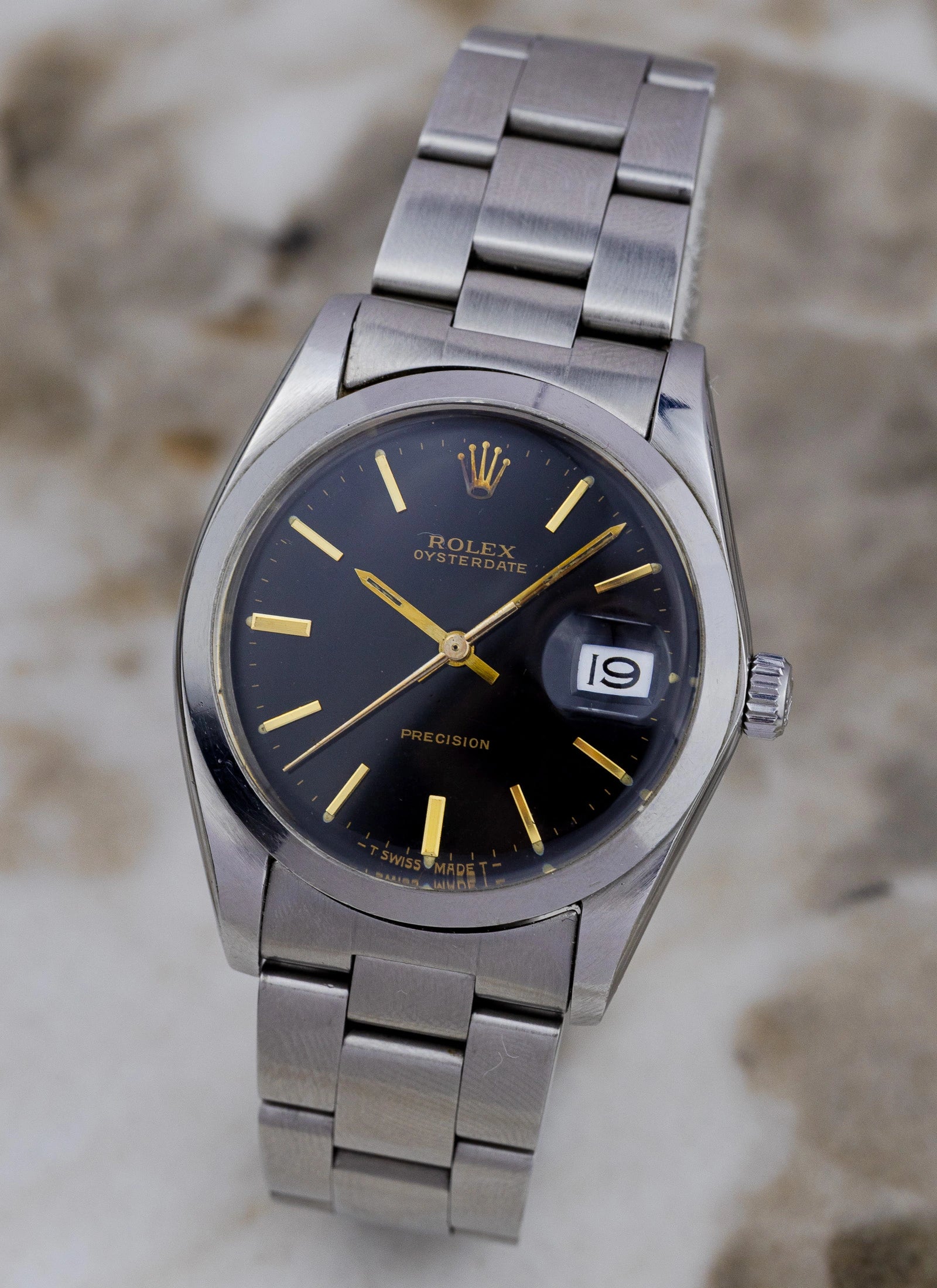 1974 Rolex Oysterdate 6694 Black Gilt