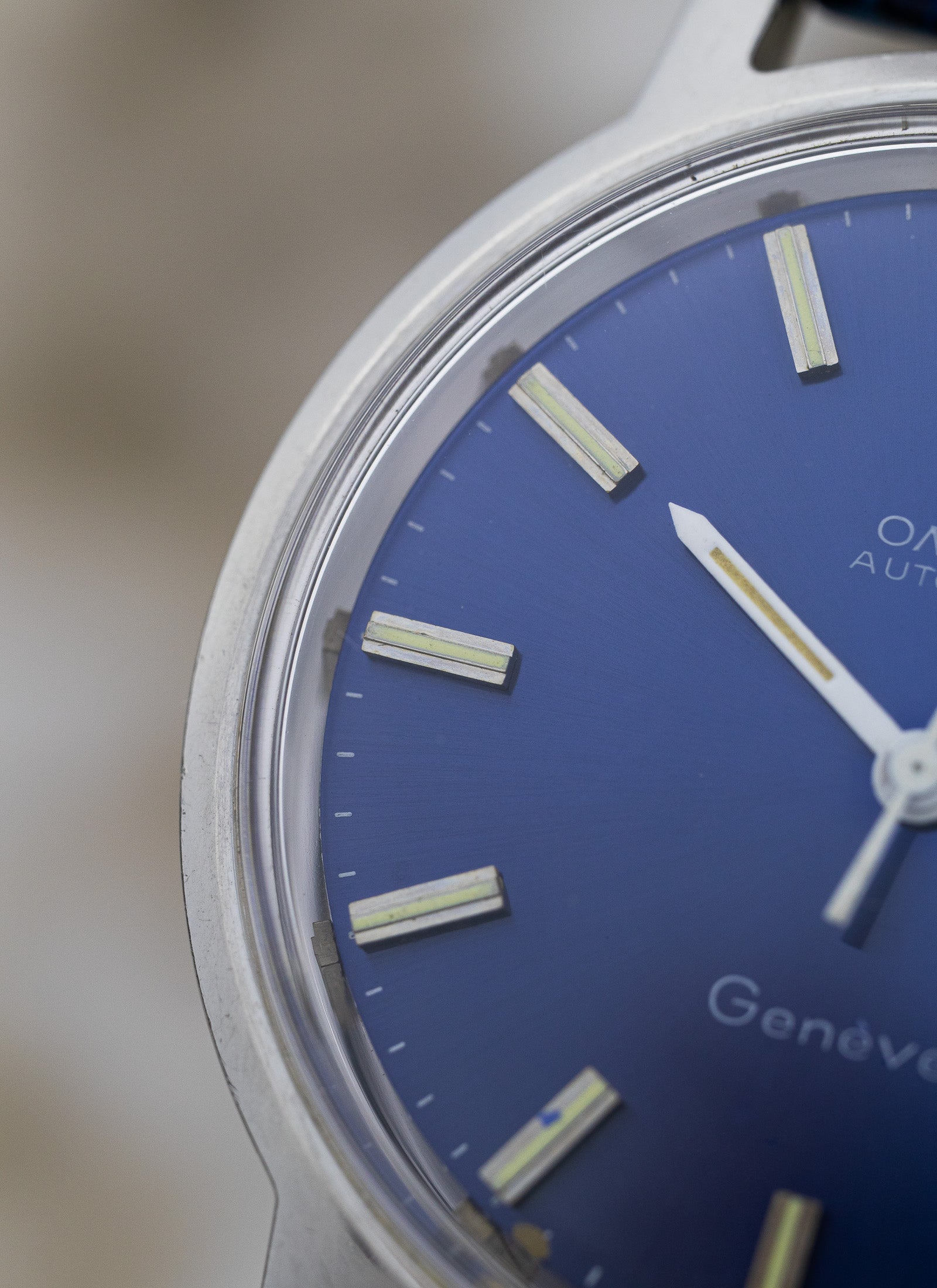 1970s Omega Geneve Blue Dial 166.0163 cal. 1012
