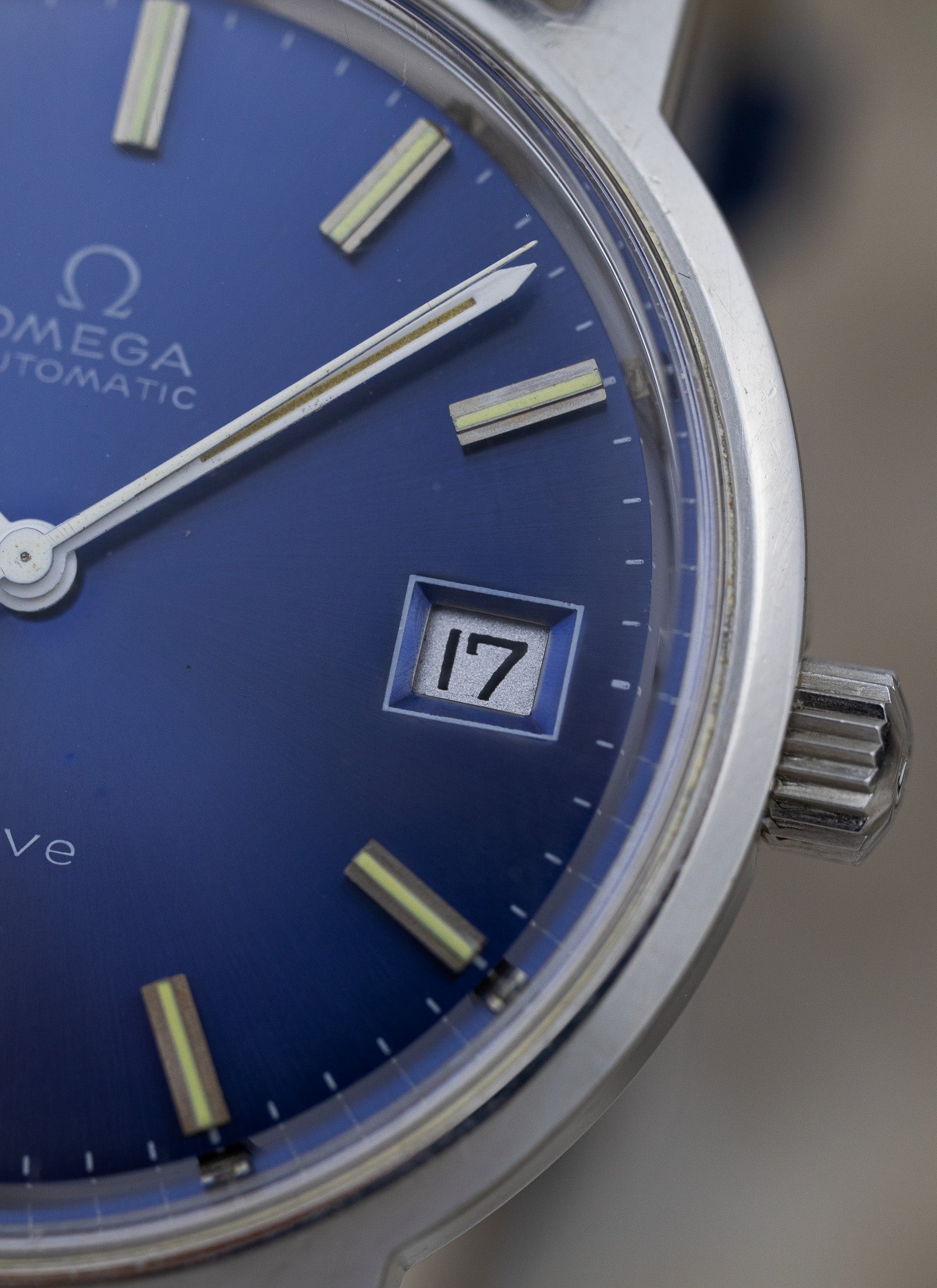 1970s Omega Geneve Blue Dial 166.0163 cal. 1012