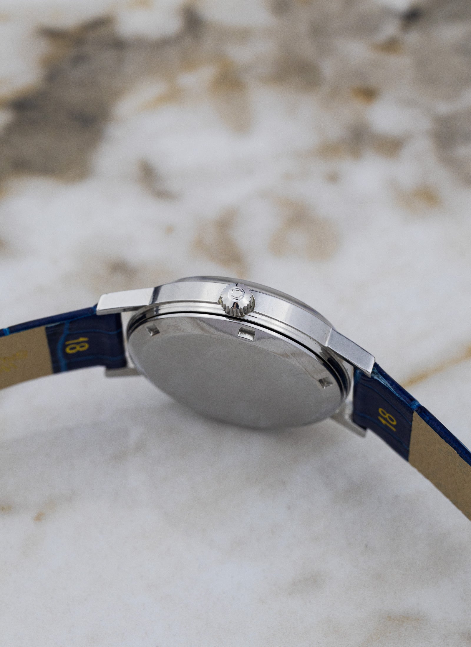 1970s Omega Geneve Blue Dial 166.0163 cal. 1012