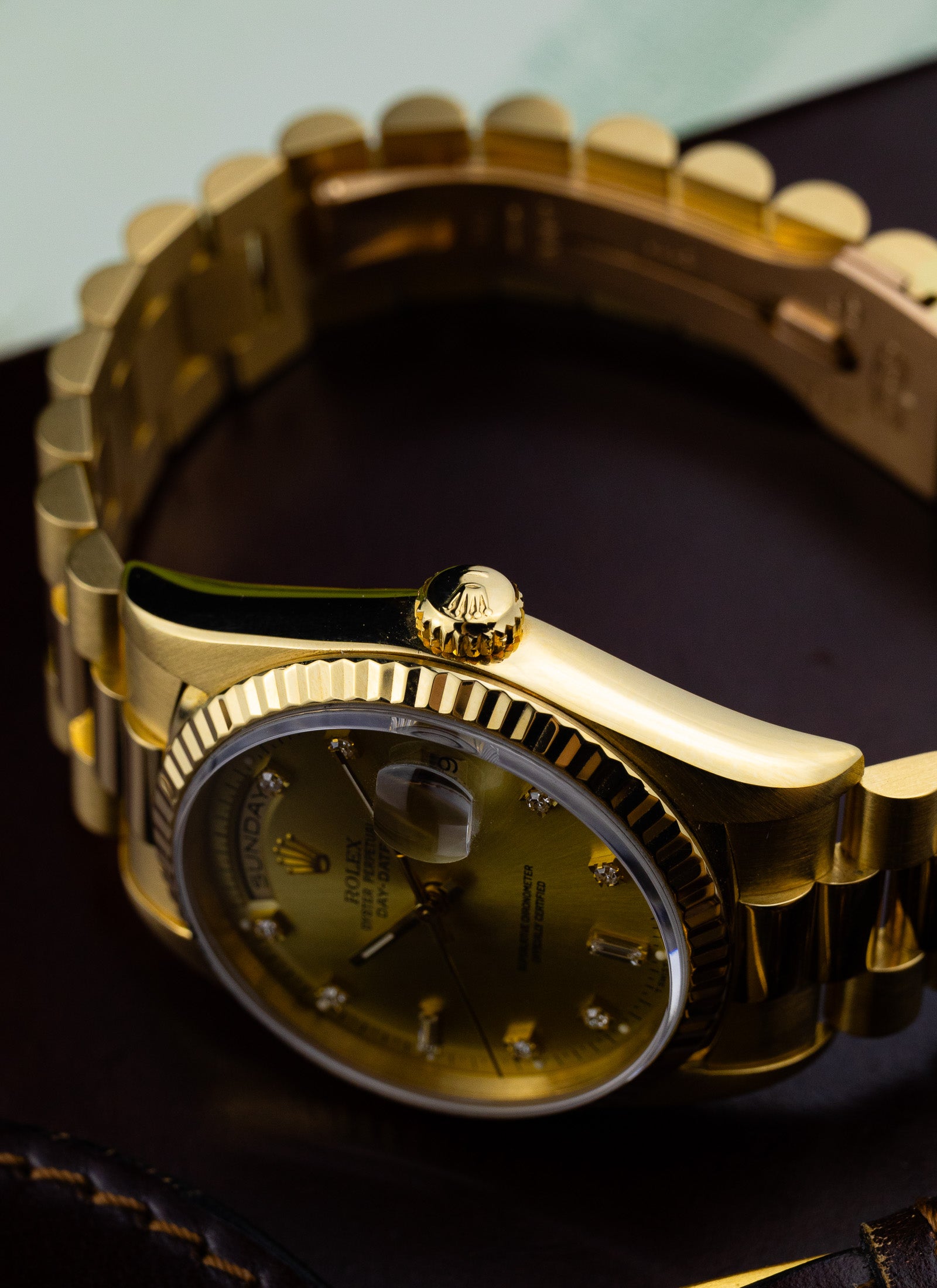 1994 Rolex Day-Date 18238 Factory Diamond Dial Full Set