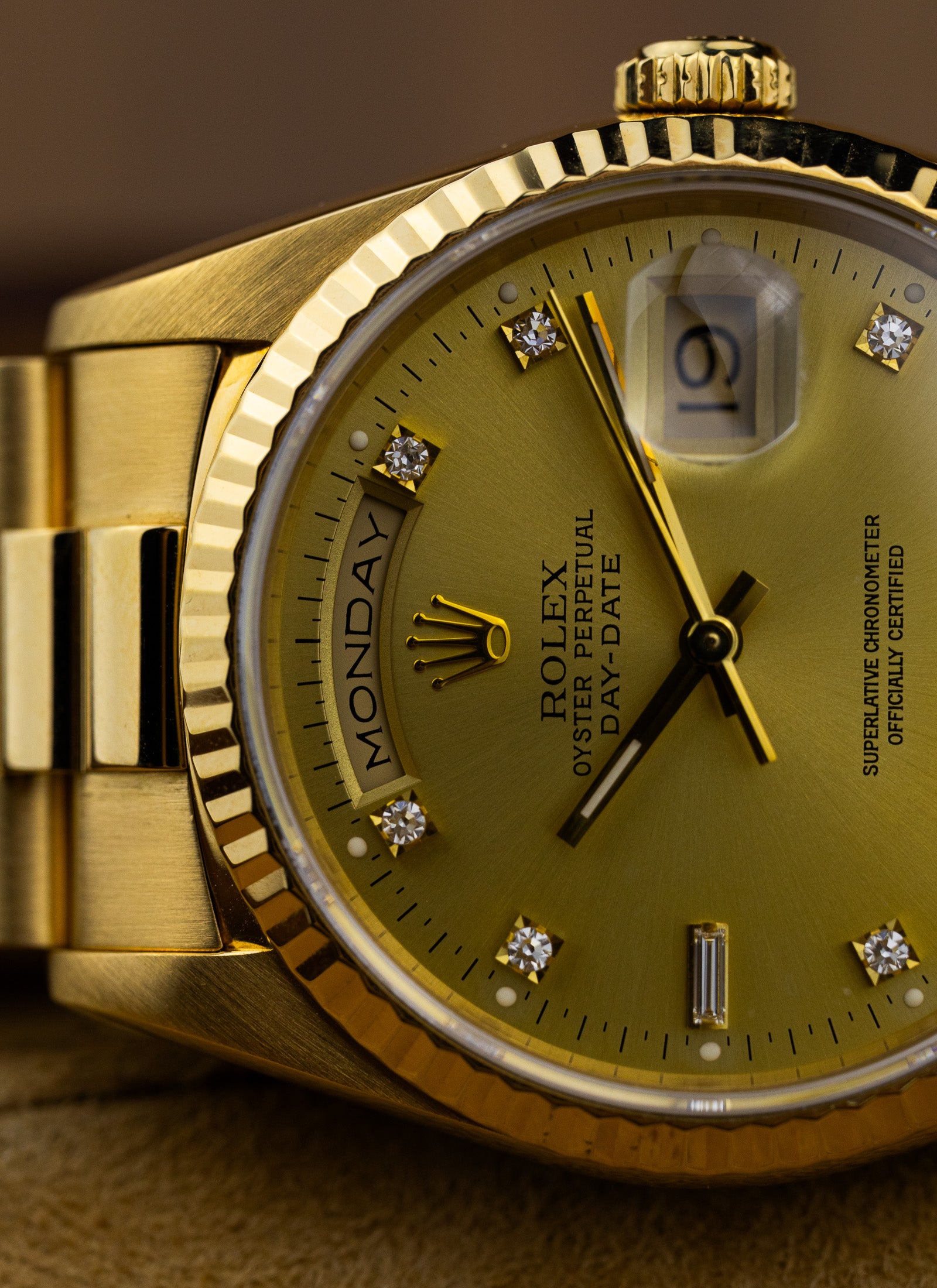 1994 Rolex Day-Date 18238 Factory Diamond Dial Full Set