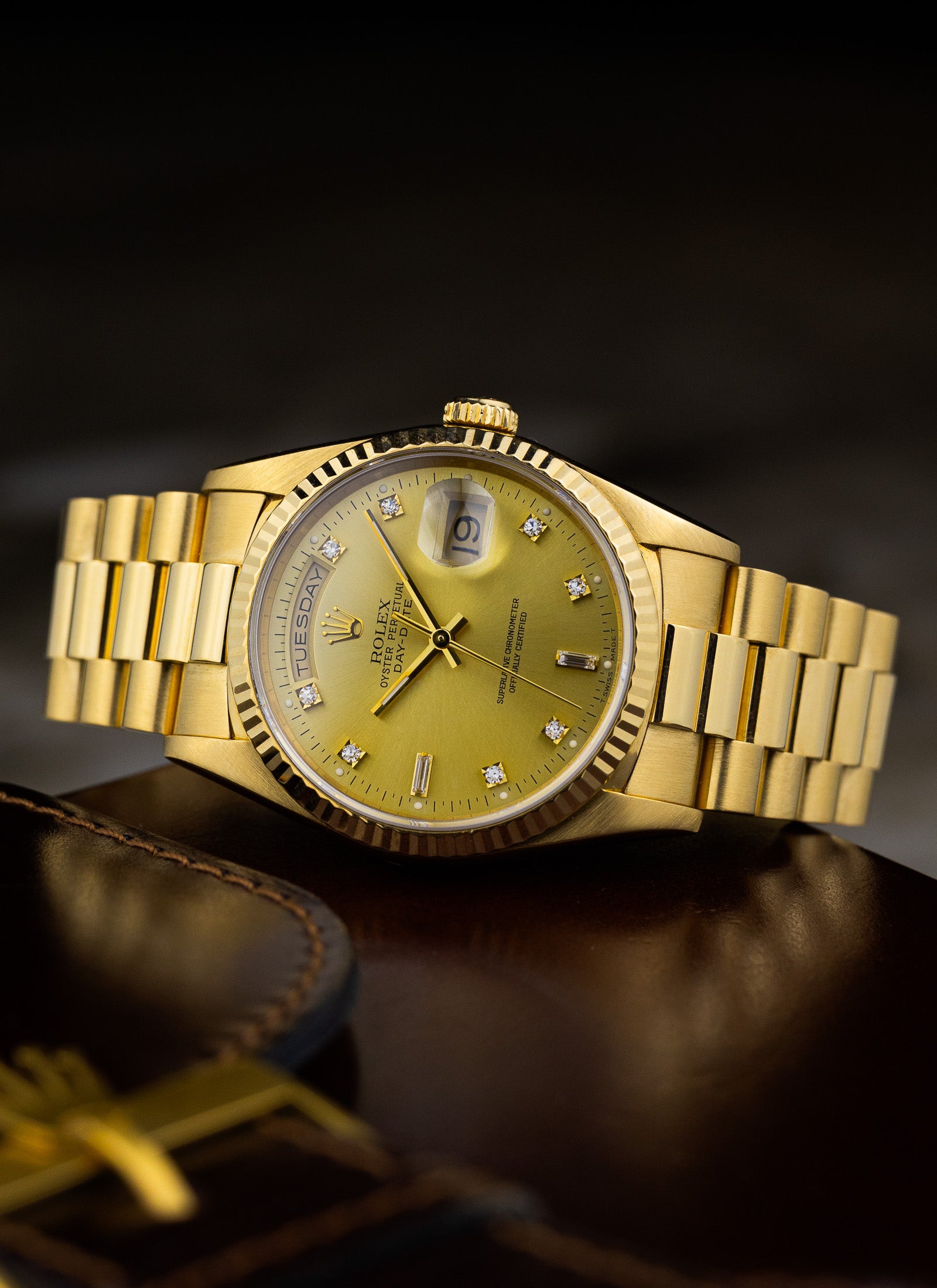 1994 Rolex Day-Date 18238 Factory Diamond Dial Full Set