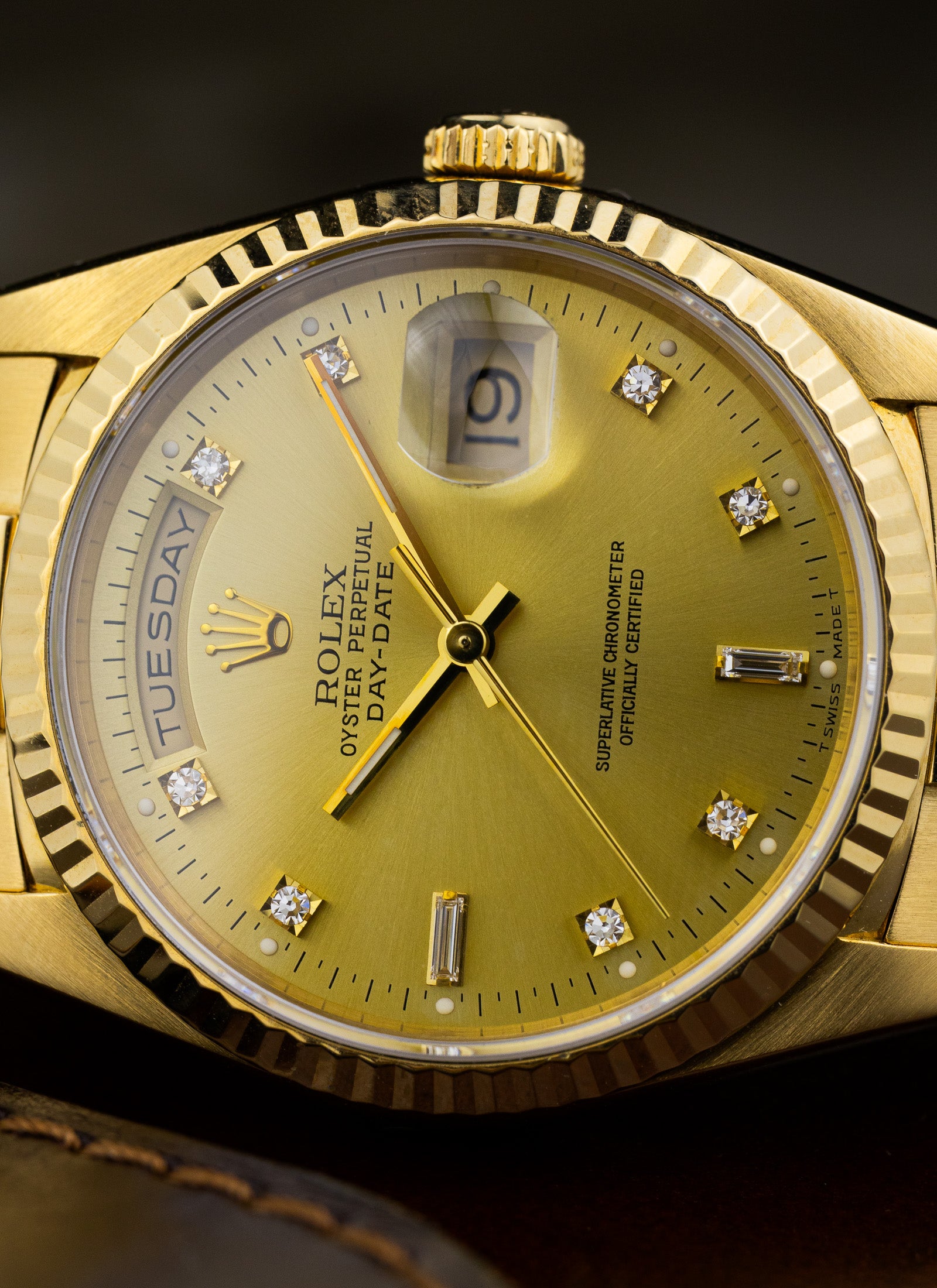 1994 Rolex Day-Date 18238 Factory Diamond Dial Full Set