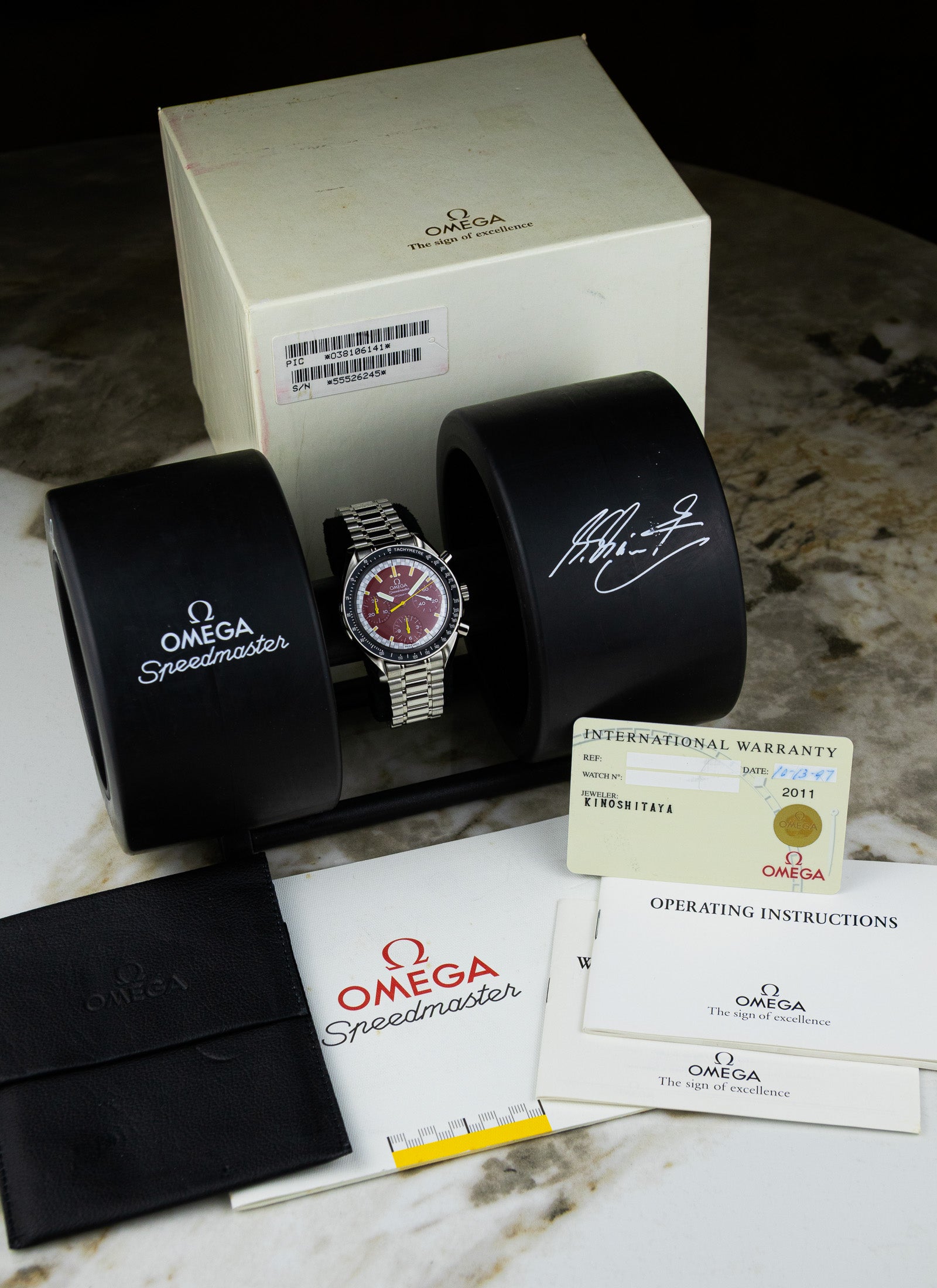 [Reserved] 1997 Omega Speedmaster Michael Schumacher 3510.61 cal. 1143 Full Set