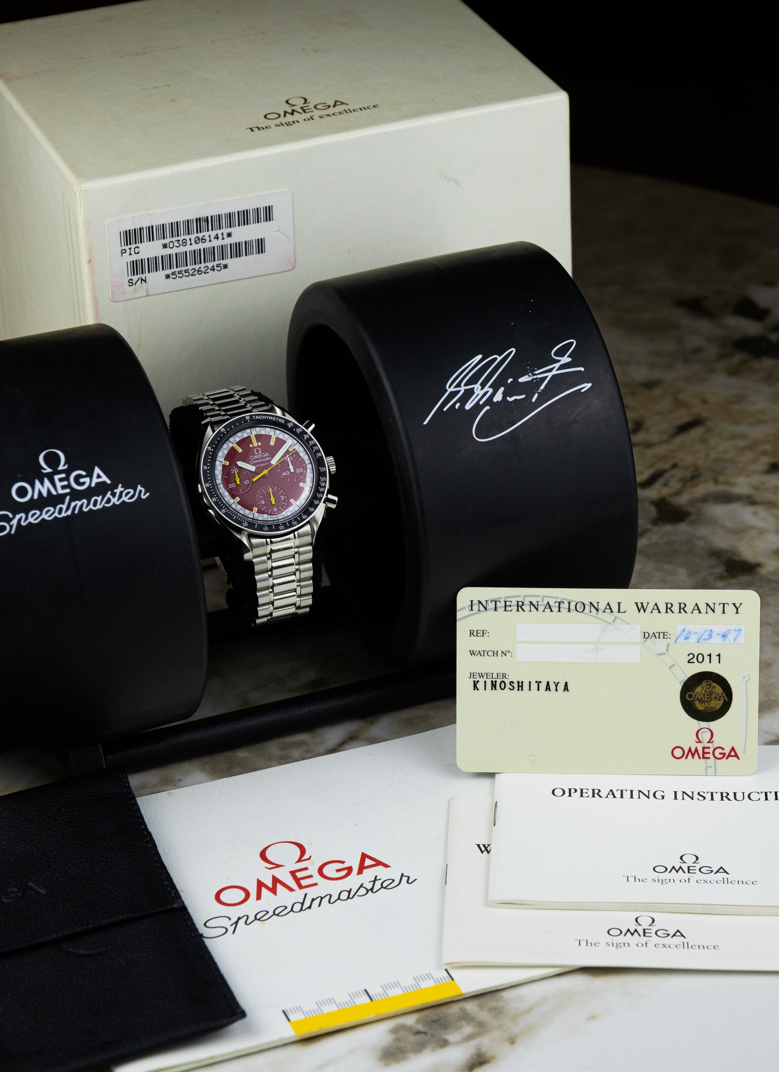 [Reserved] 1997 Omega Speedmaster Michael Schumacher 3510.61 cal. 1143 Full Set