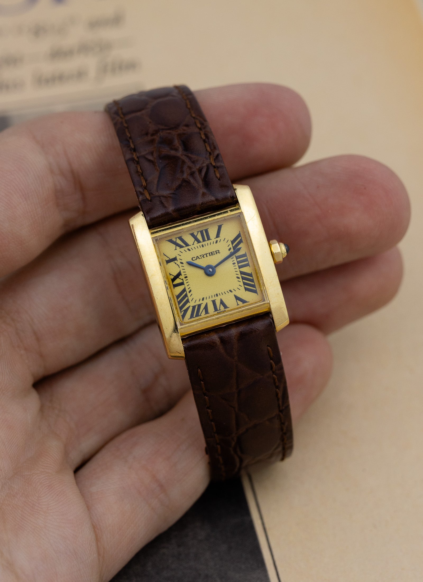 2000s 18K Cartier Tank Francaise 1820