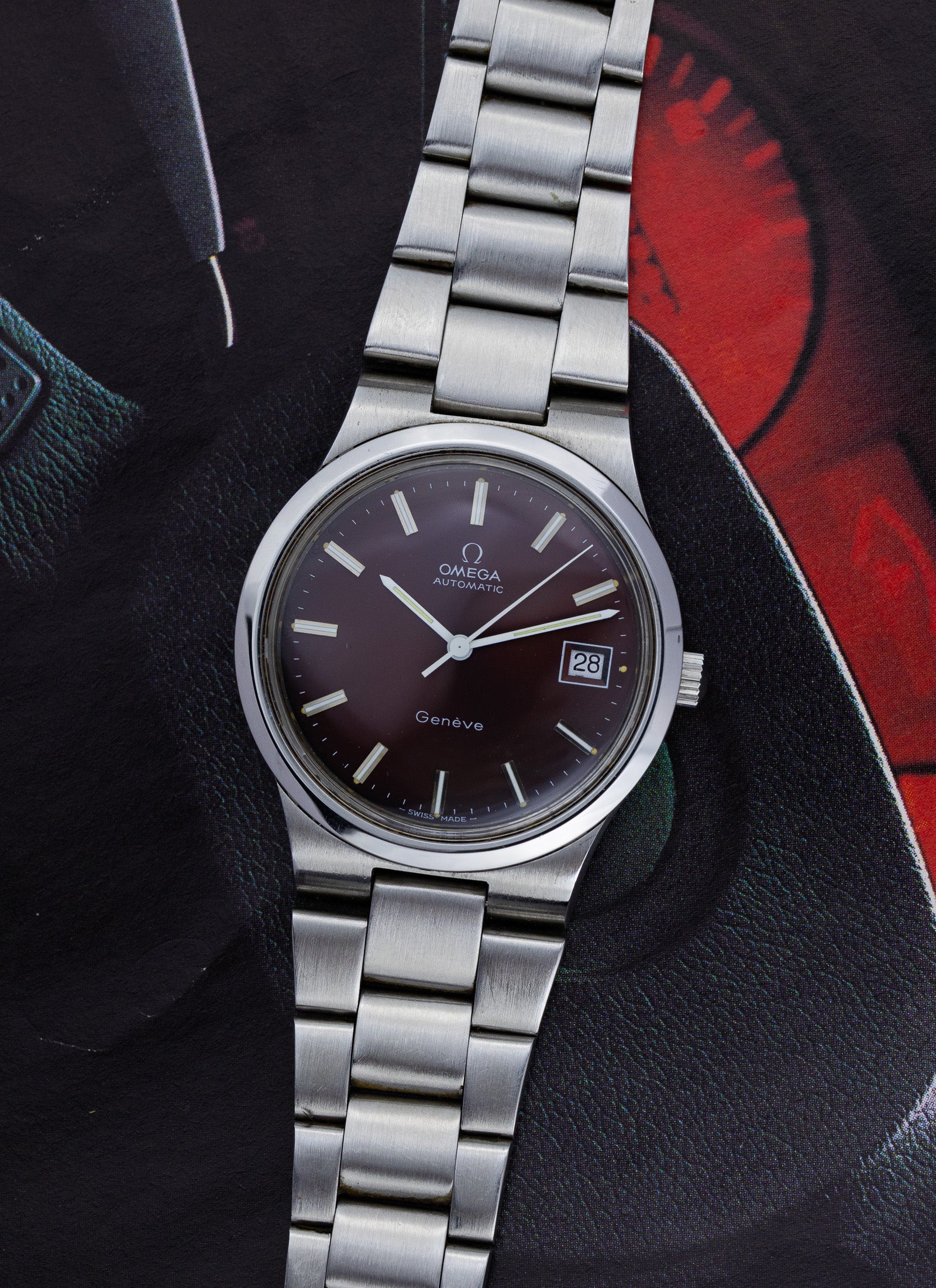 1973 Omega Geneve Bordeaux Dial 166.0173 cal. 1012