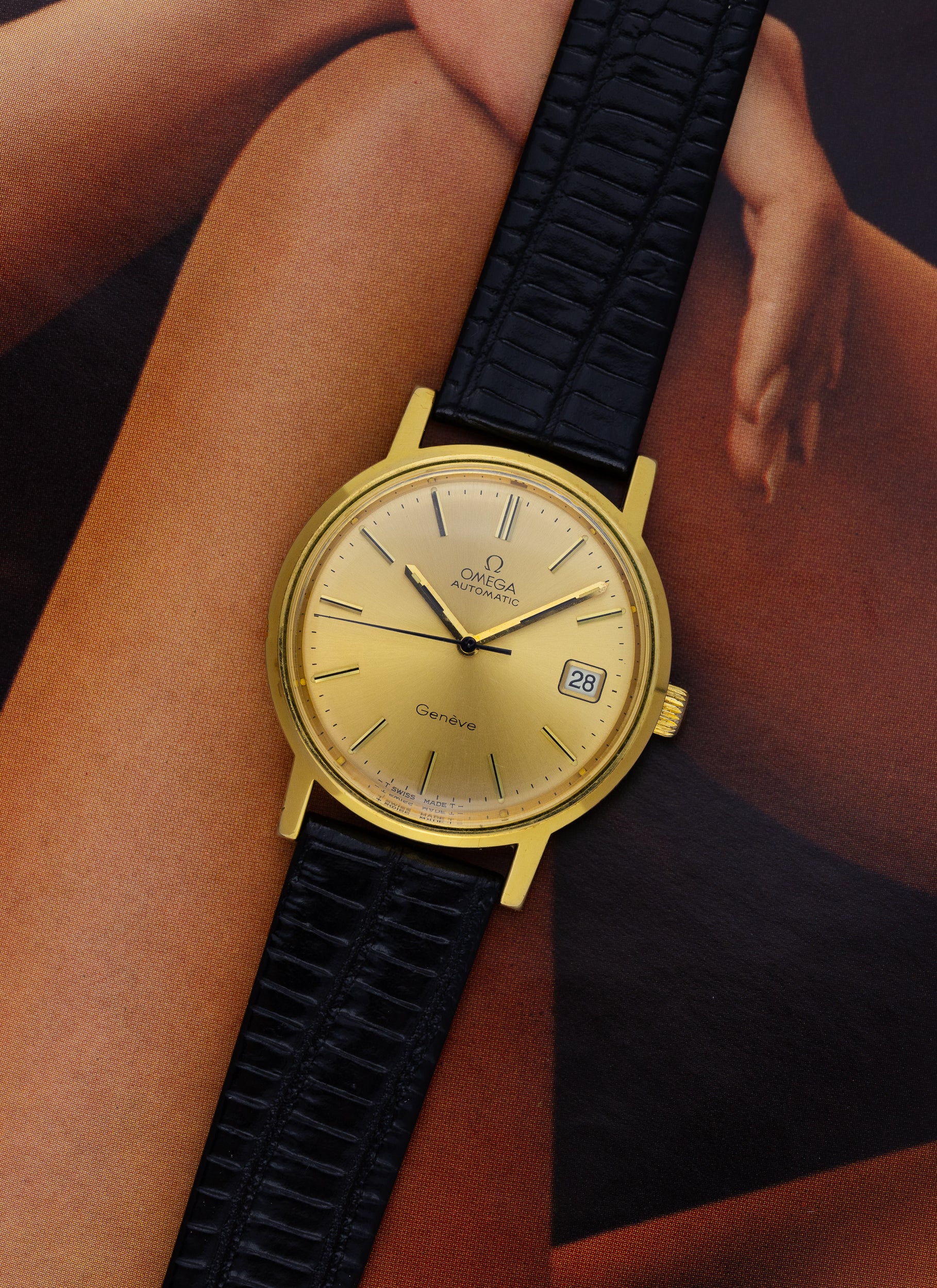 1974 Omega Geneve Gold Sunburst Dial 166.0163 cal. 1012