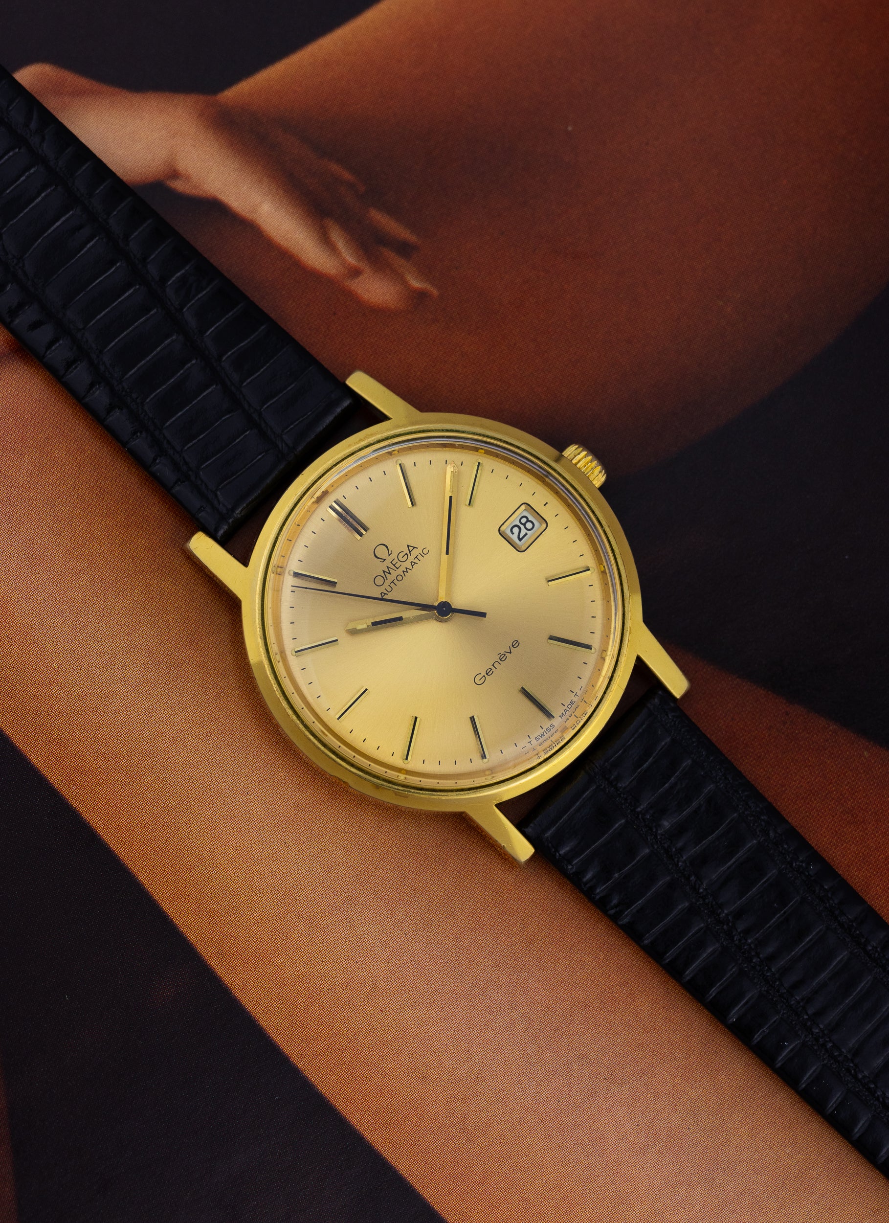 1974 Omega Geneve Gold Sunburst Dial 166.0163 cal. 1012