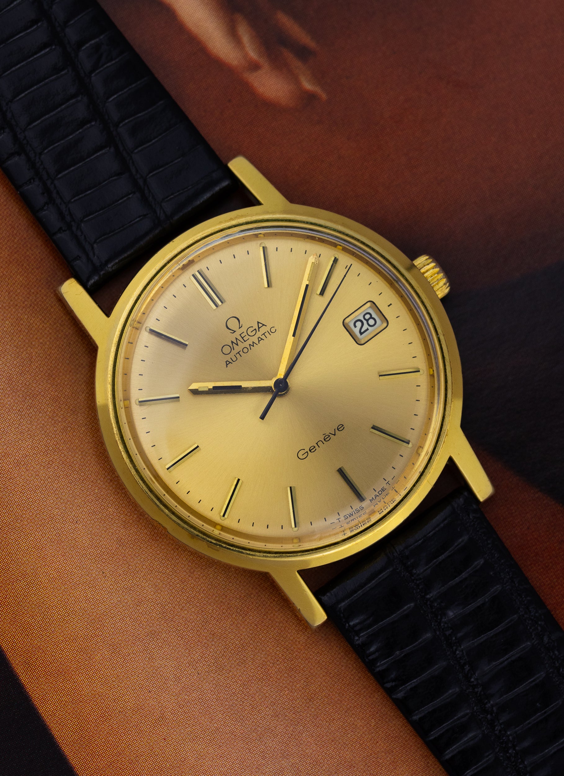 1974 Omega Geneve Gold Sunburst Dial 166.0163 cal. 1012