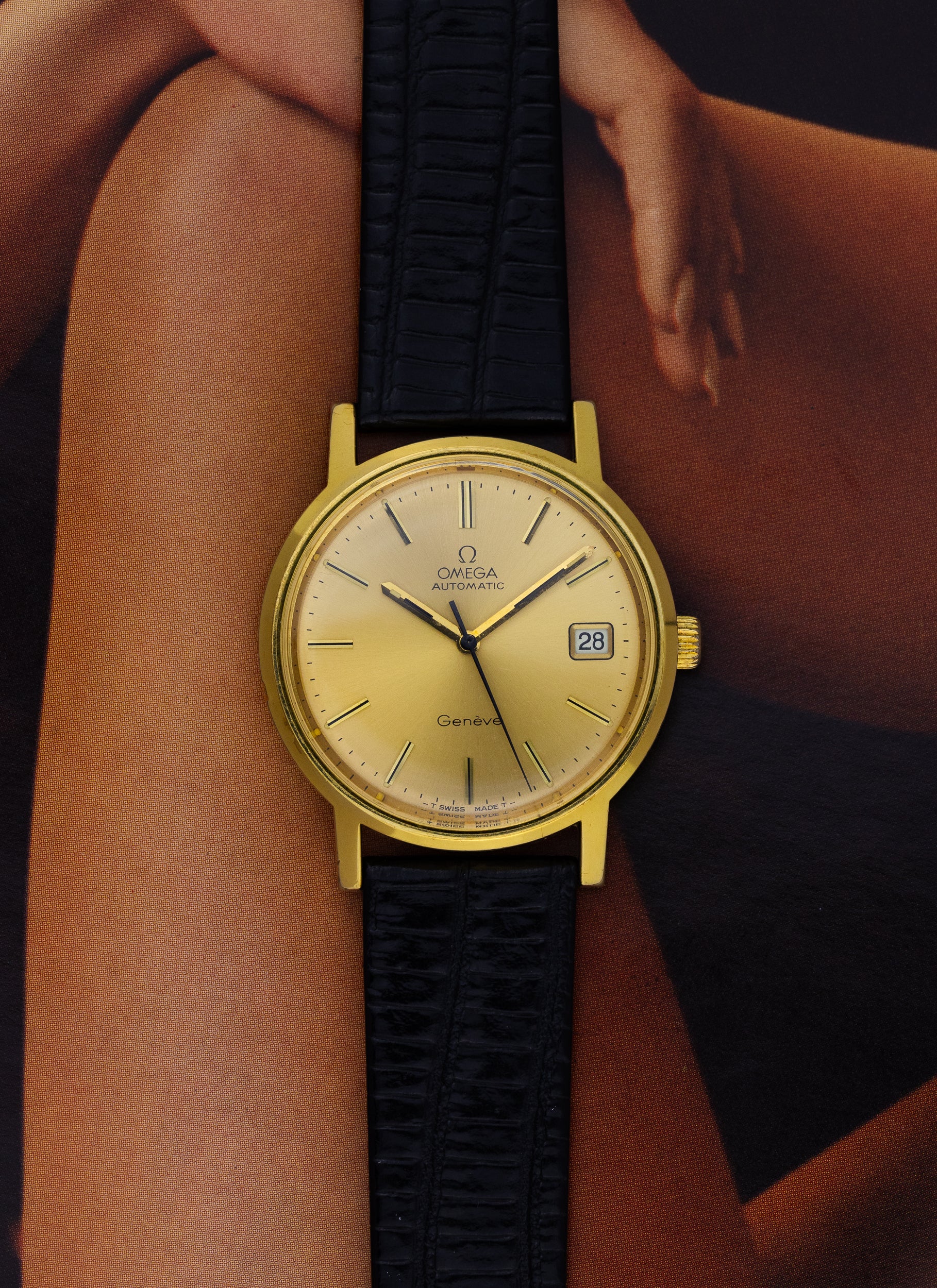 1974 Omega Geneve Gold Sunburst Dial 166.0163 cal. 1012