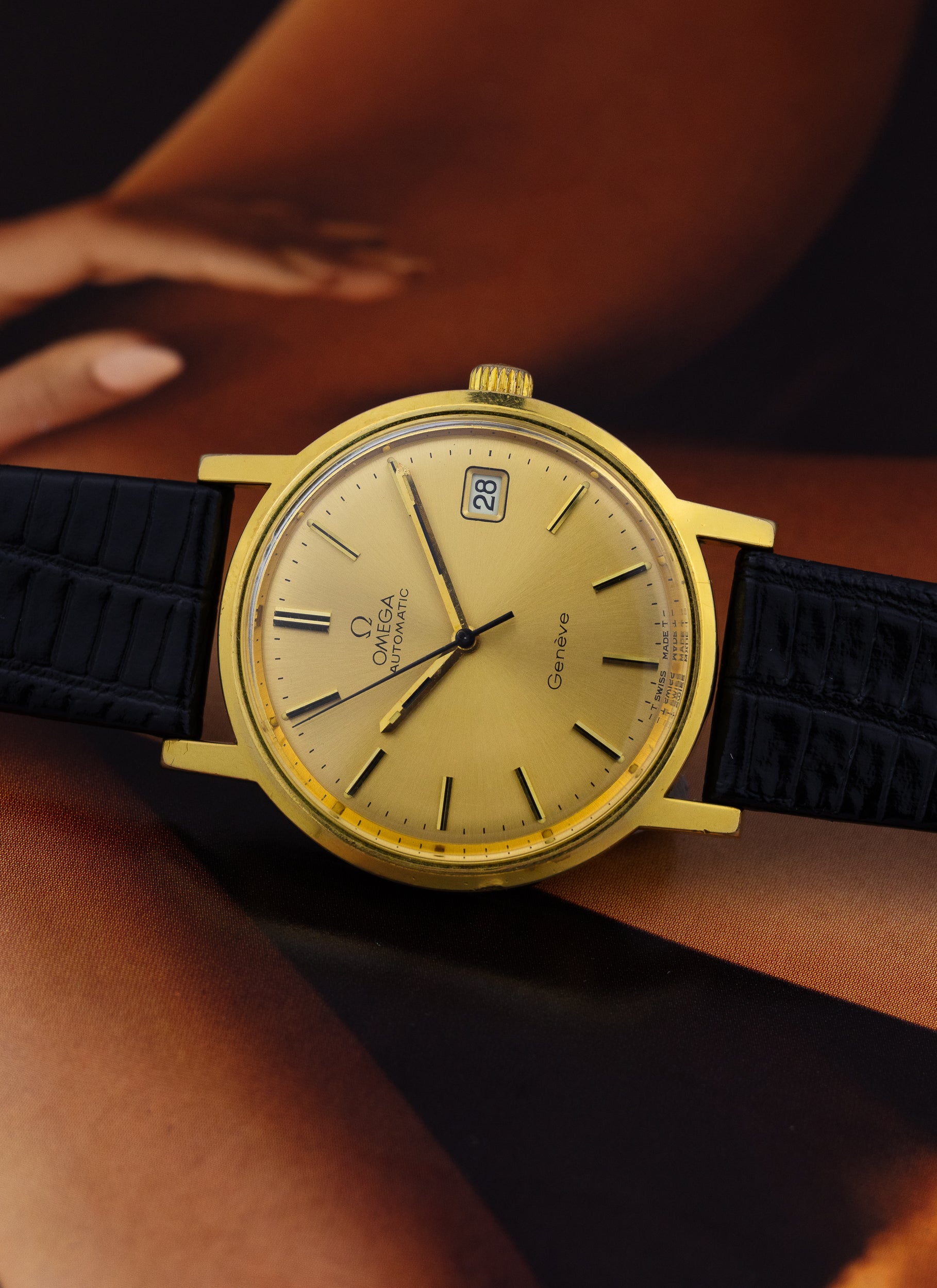 1974 Omega Geneve Gold Sunburst Dial 166.0163 cal. 1012