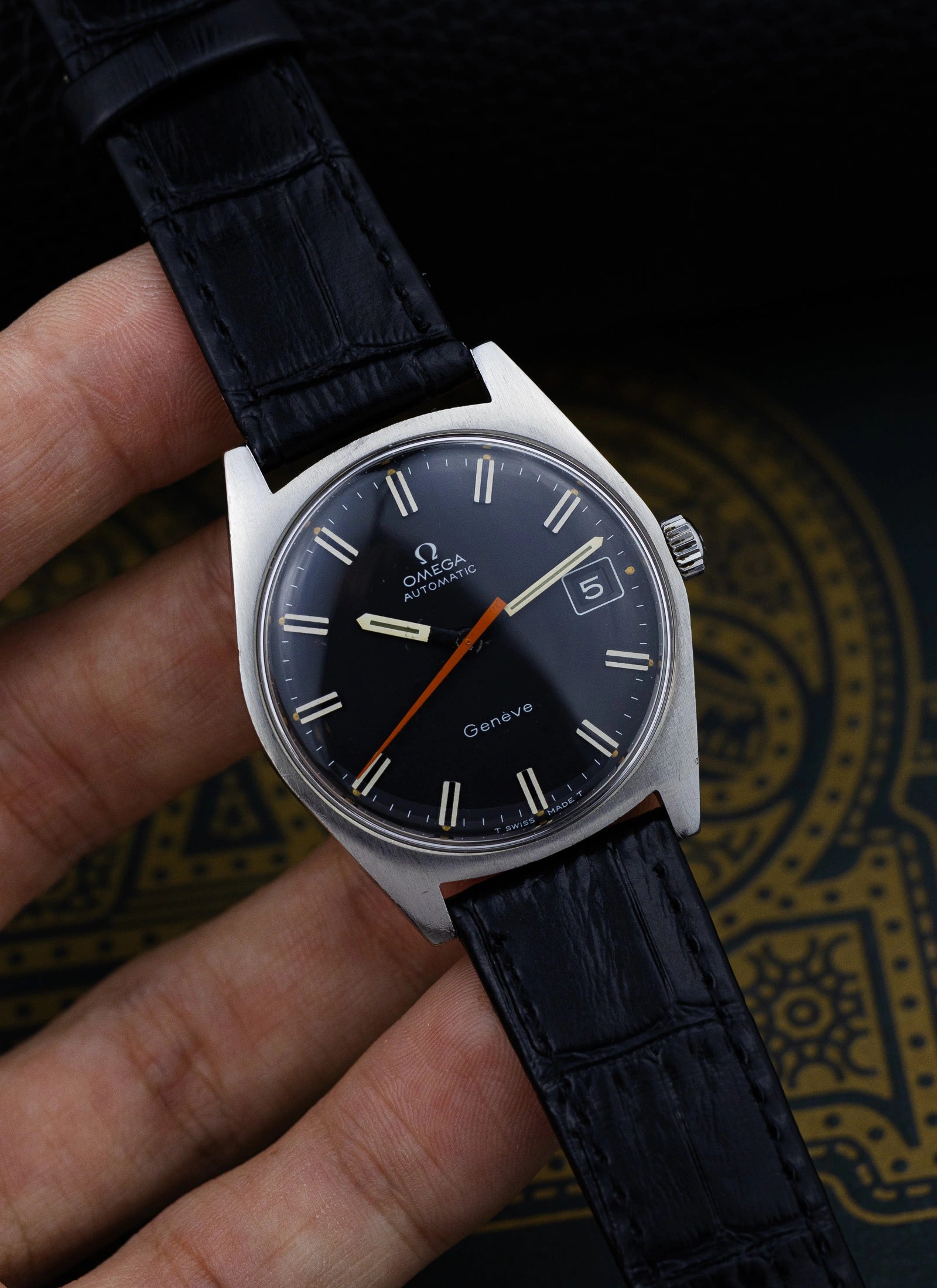 1968 Omega Geneve Black Dial 166.041 cal. 565 Serviced