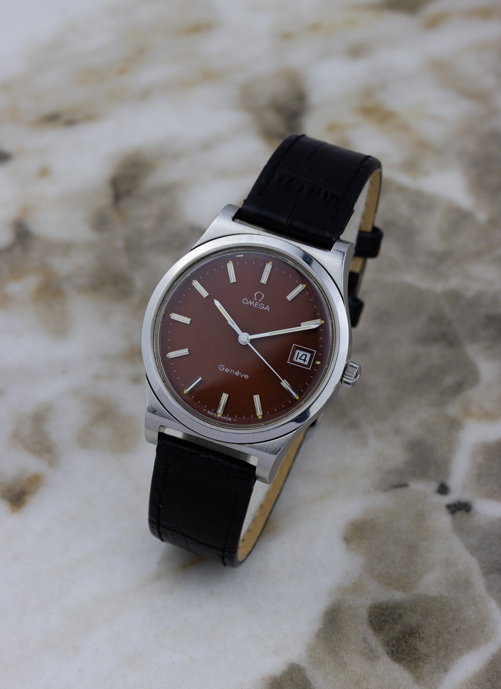 1972 Omega Geneve Burgundy Dial 136.0102 cal. 1030