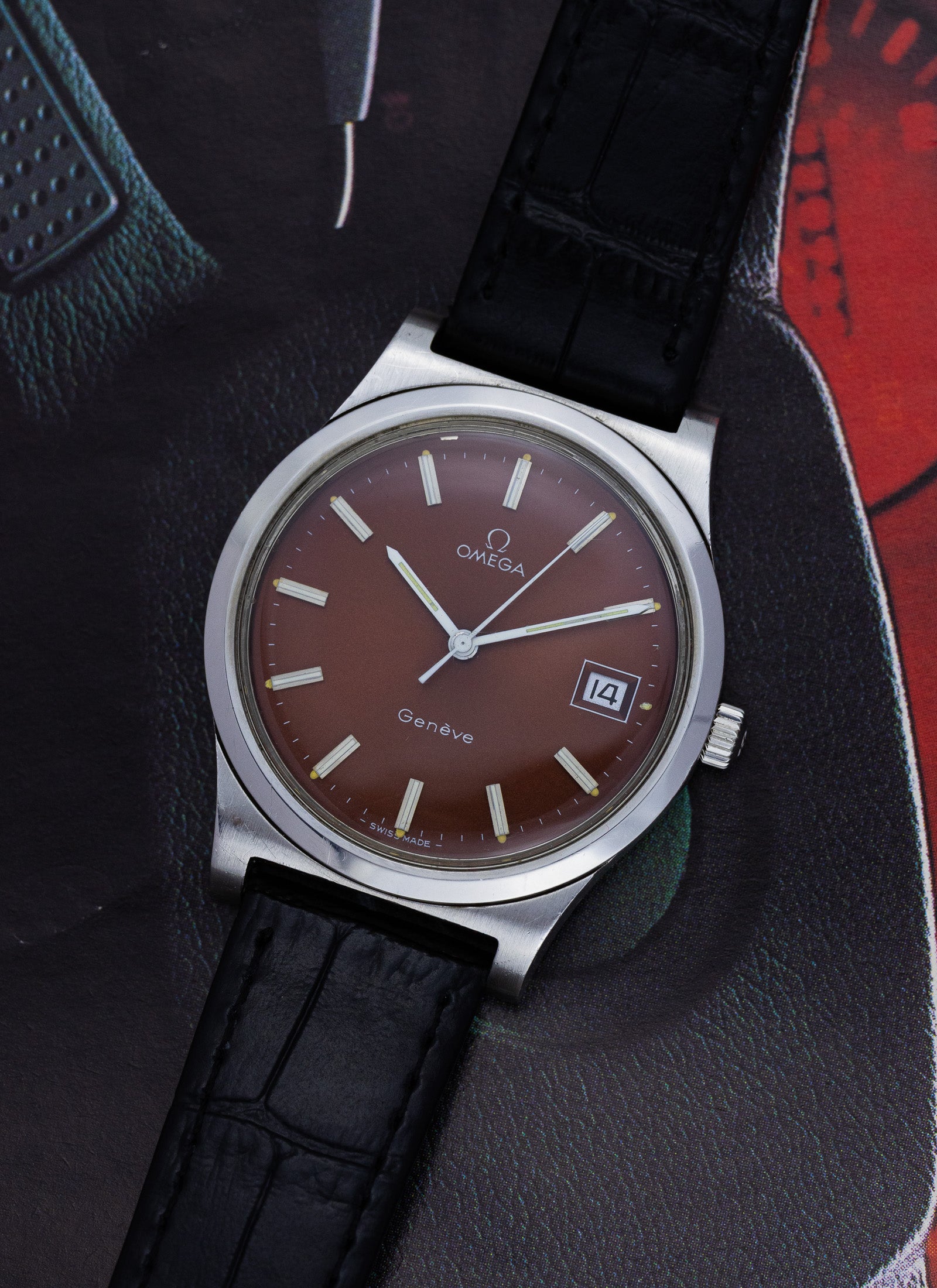 1972 Omega Geneve Burgundy Dial 136.0102 cal. 1030