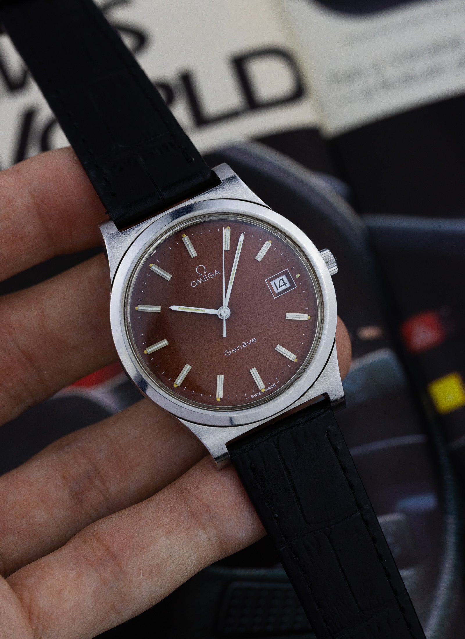 1972 Omega Geneve Burgundy Dial 136.0102 cal. 1030