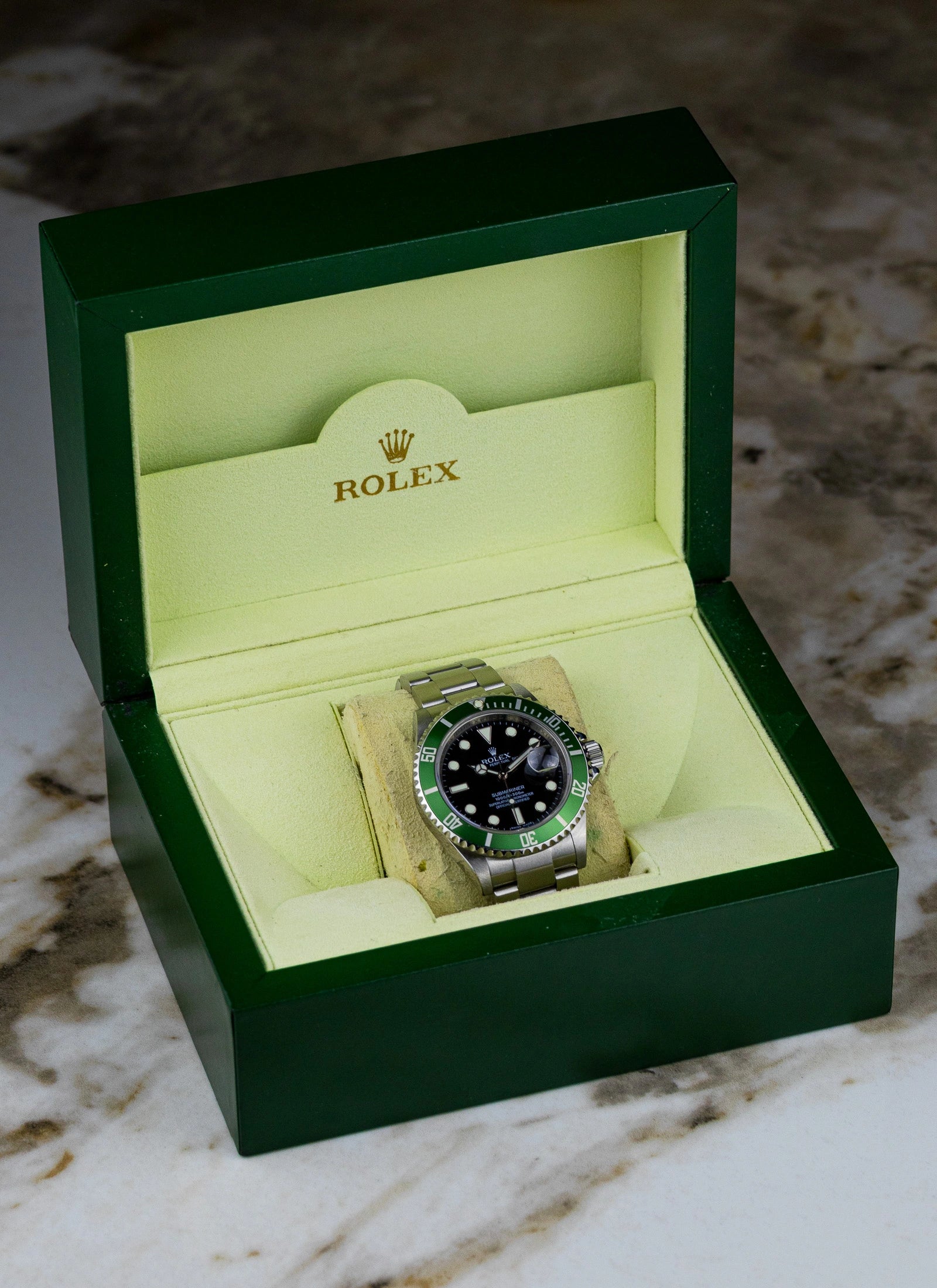 2008 Rolex Submariner Kermit Mark V 16610LV Box