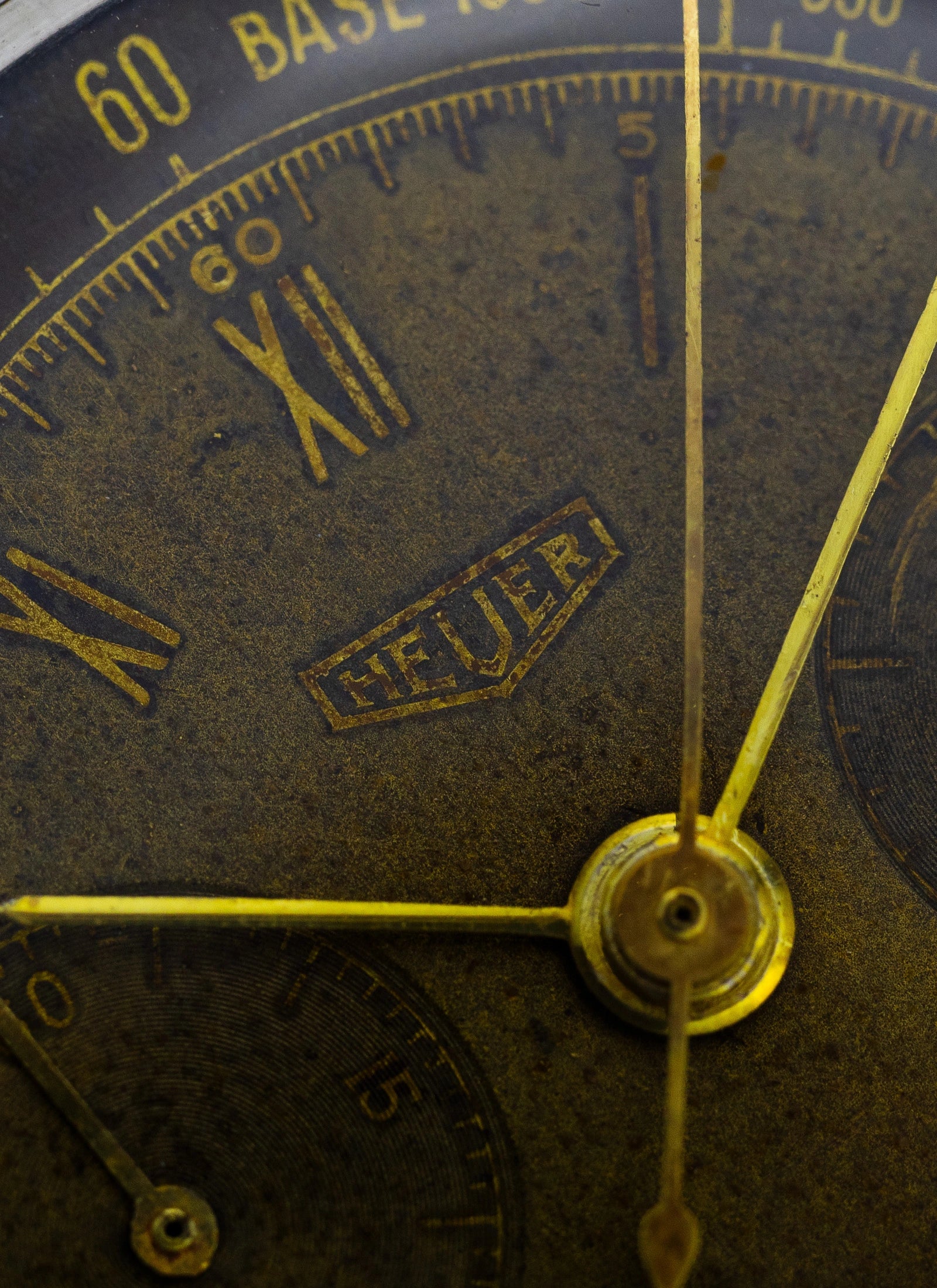 1942 Heuer 2402 Two Register Chronograph Tropical Dial Landeron 13