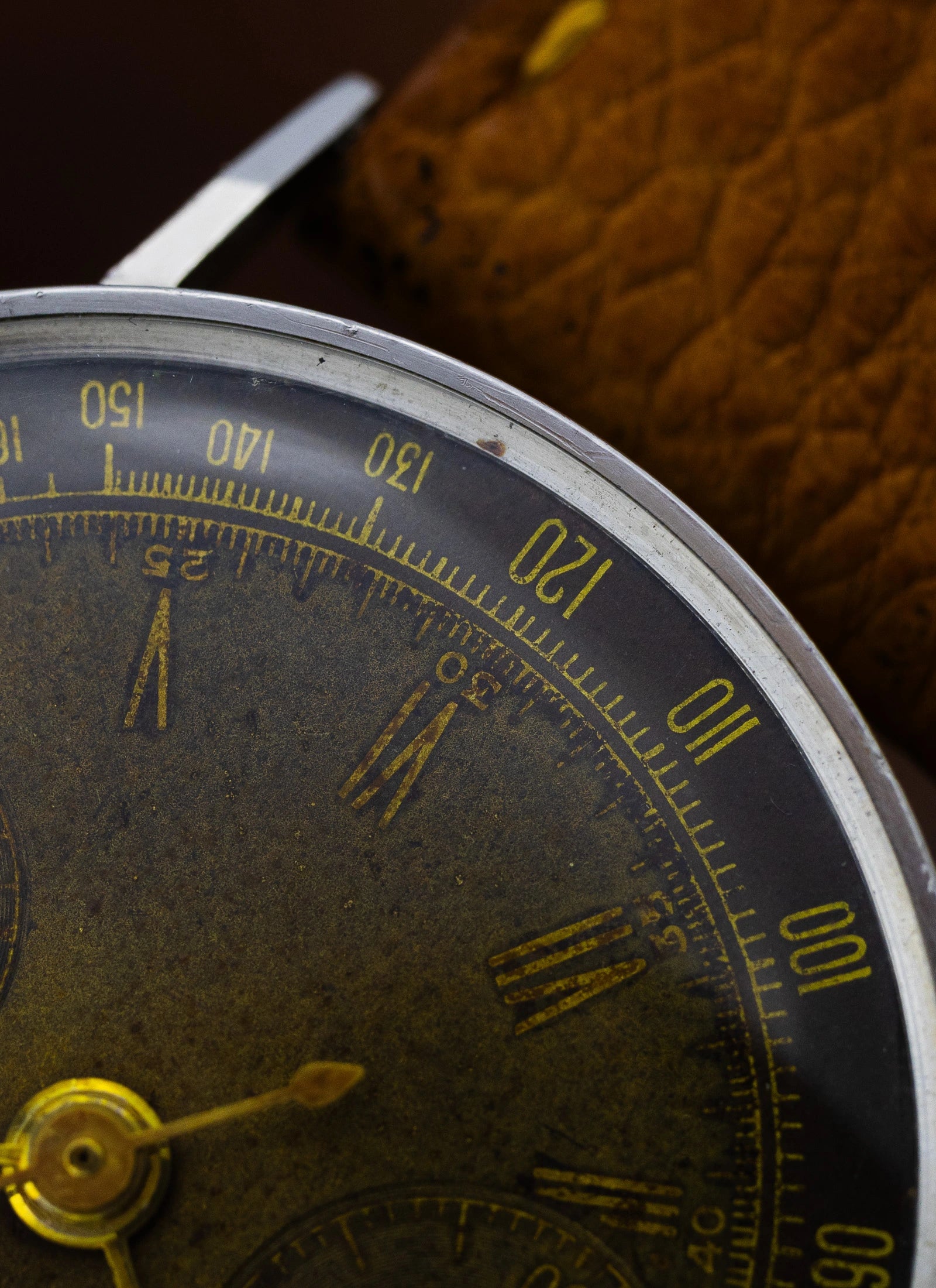 1942 Heuer 2402 Two Register Chronograph Tropical Dial Landeron 13