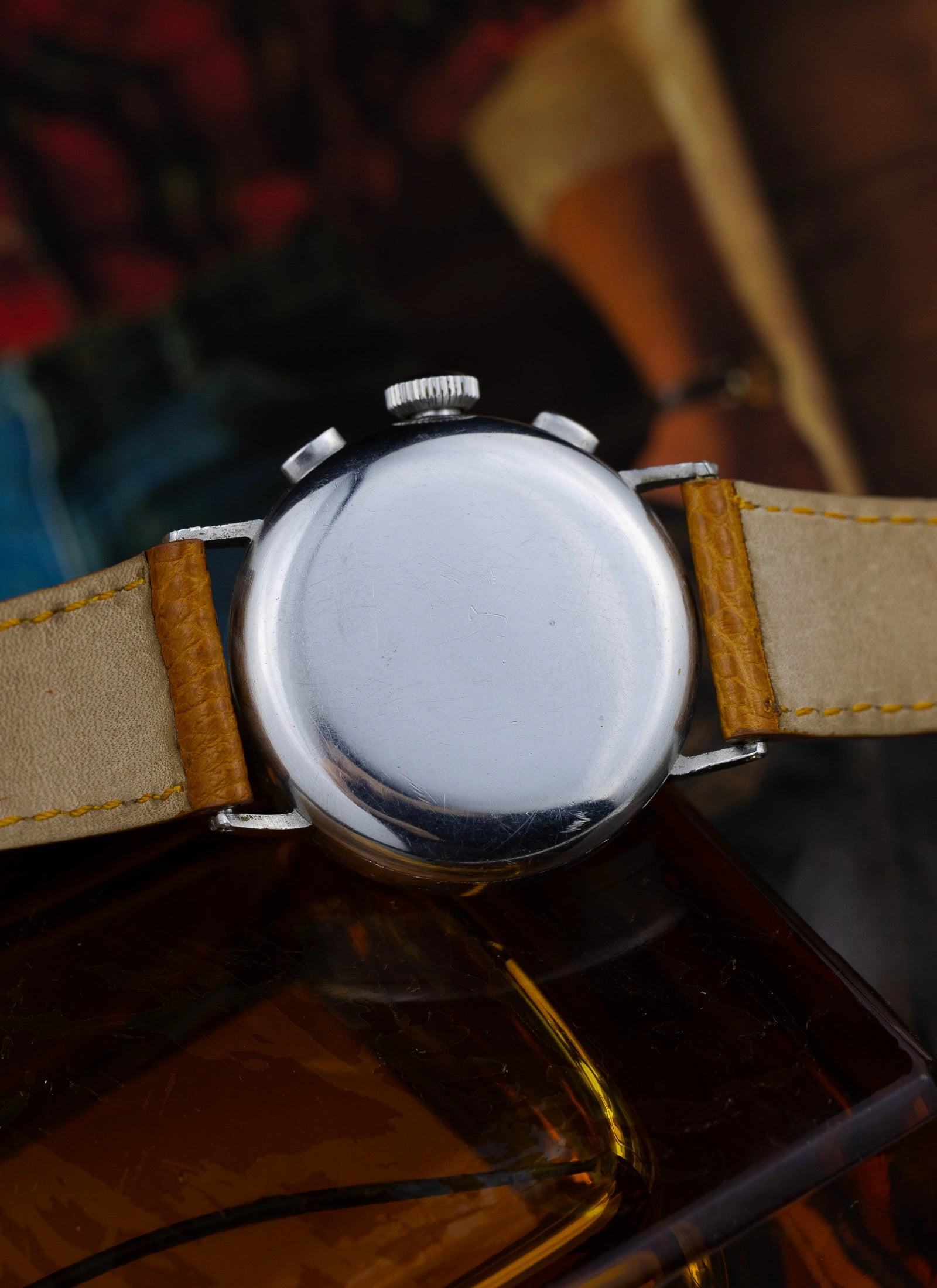 1942 Heuer 2402 Two Register Chronograph Tropical Dial Landeron 13