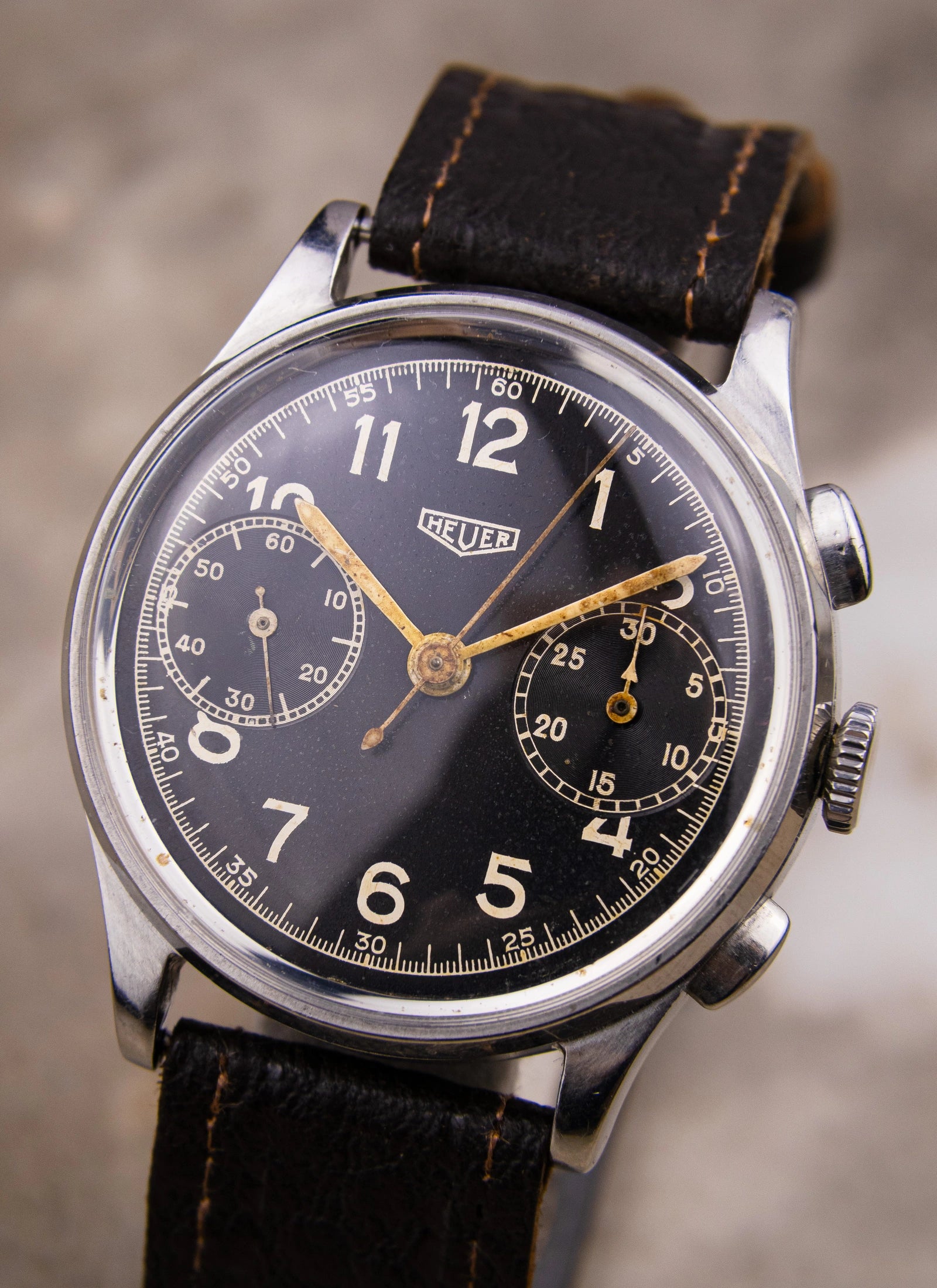 1940s Heuer Chronograph 347N Pre-Carrera Valjoux 22