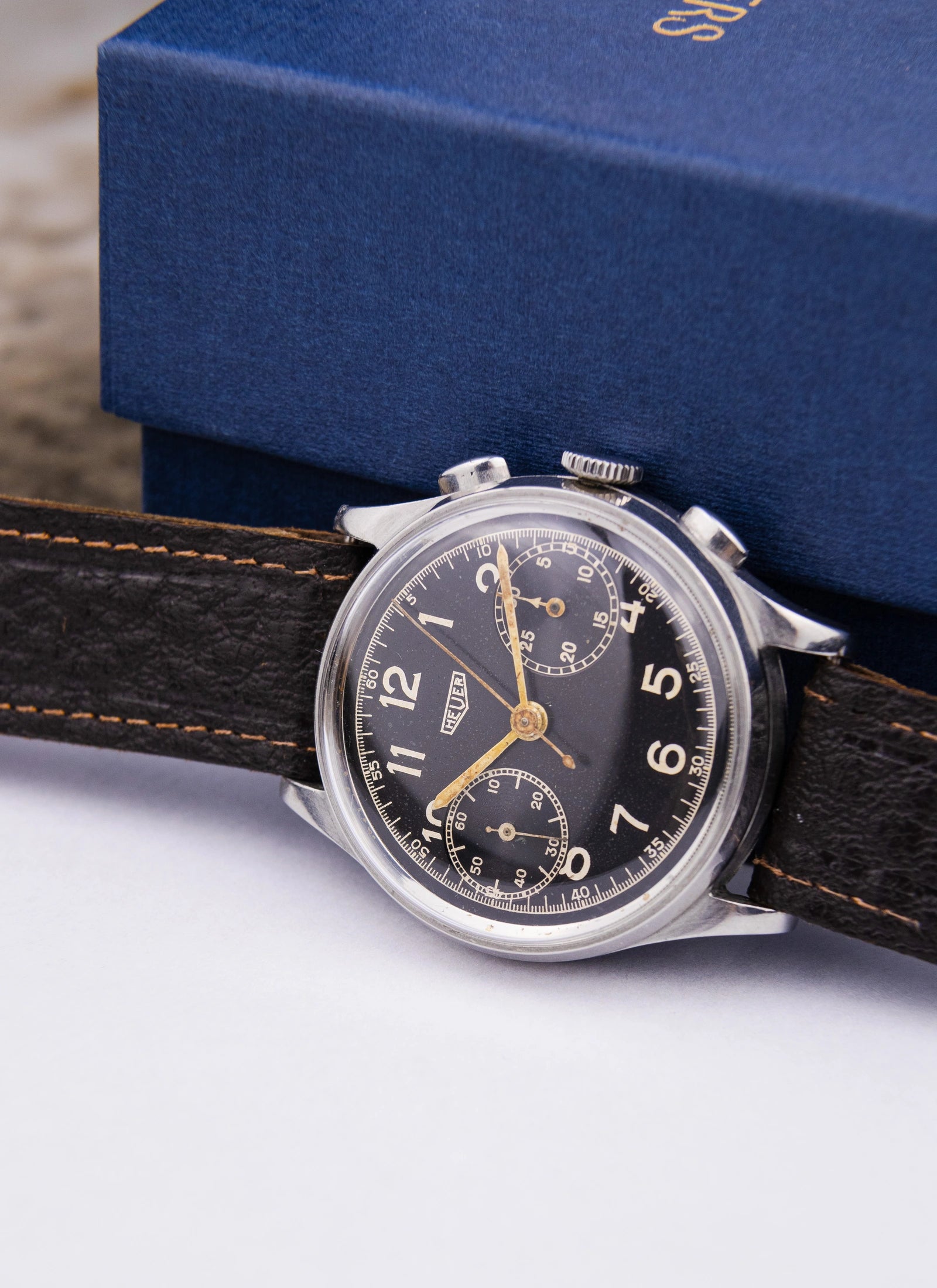 1940s Heuer Chronograph 347N Pre-Carrera Valjoux 22