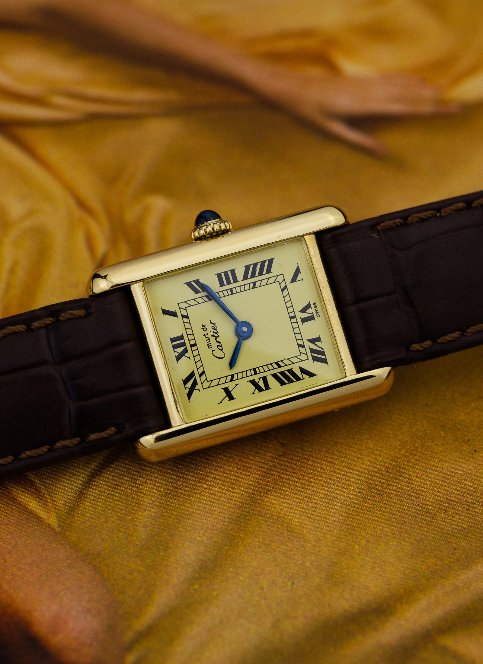1980s Lady Cartier Must Tank Ivory Manual Winding