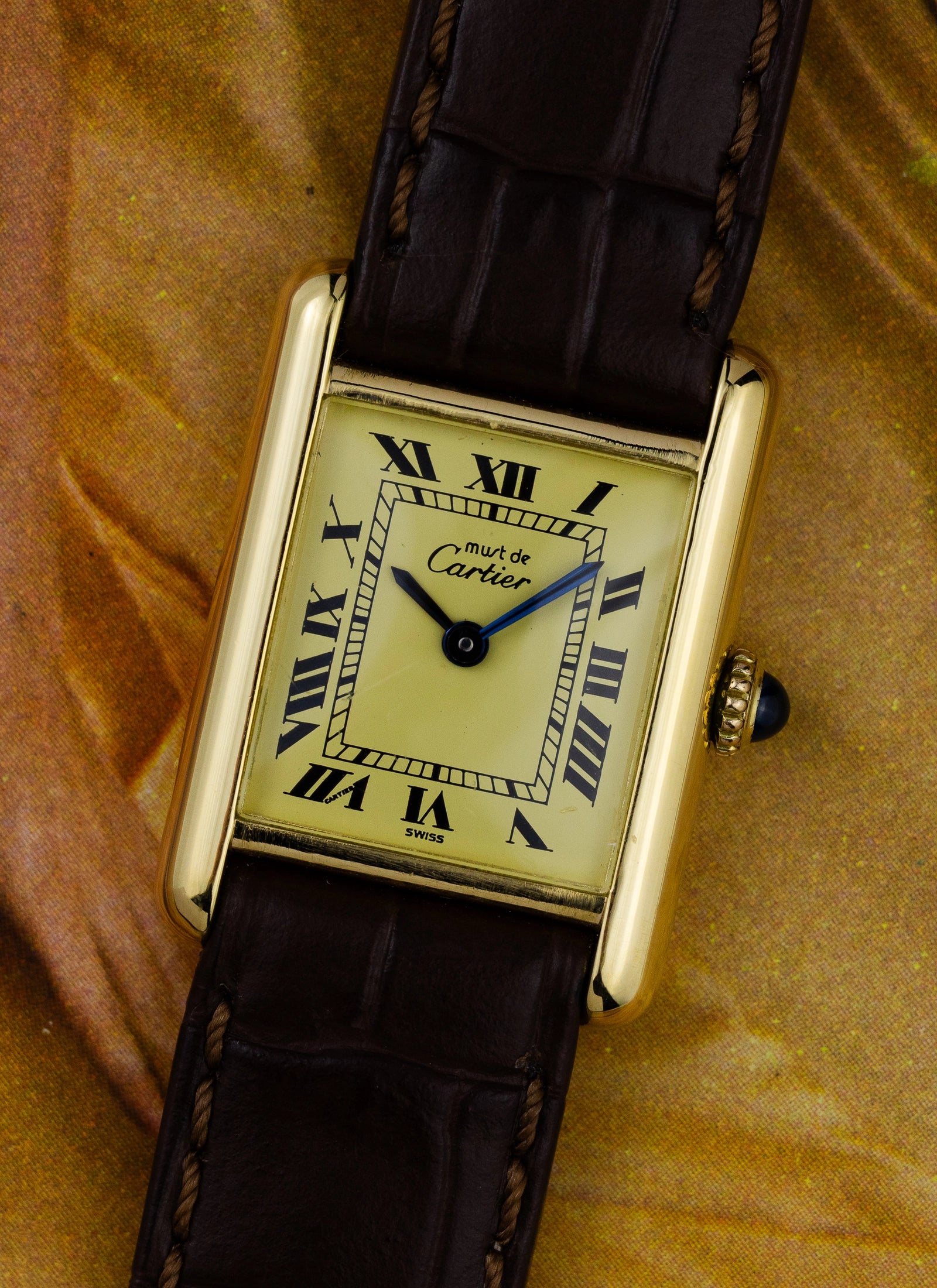 1980s Lady Cartier Must Tank Ivory Manual Winding