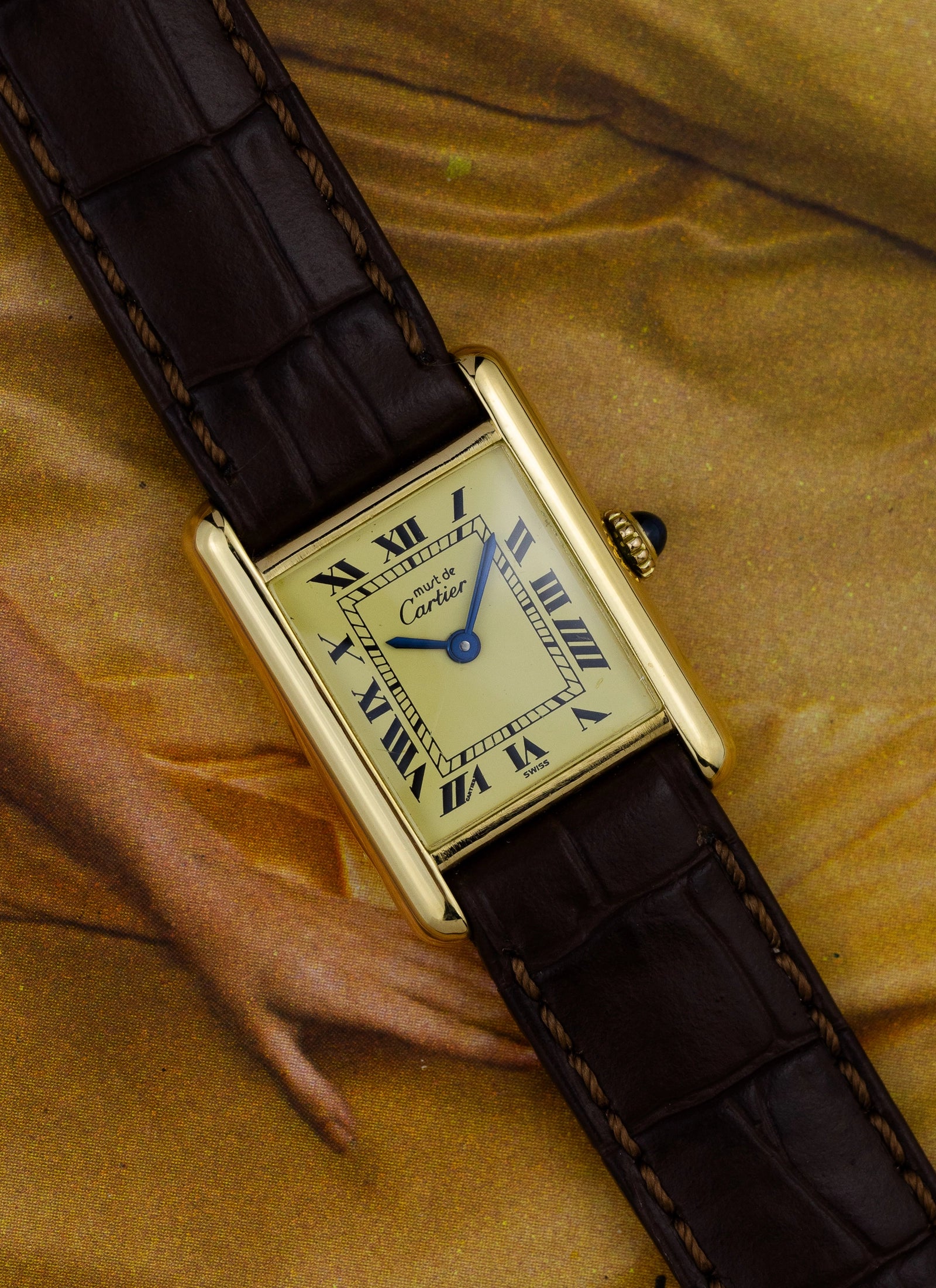 1980s Lady Cartier Must Tank Ivory Manual Winding