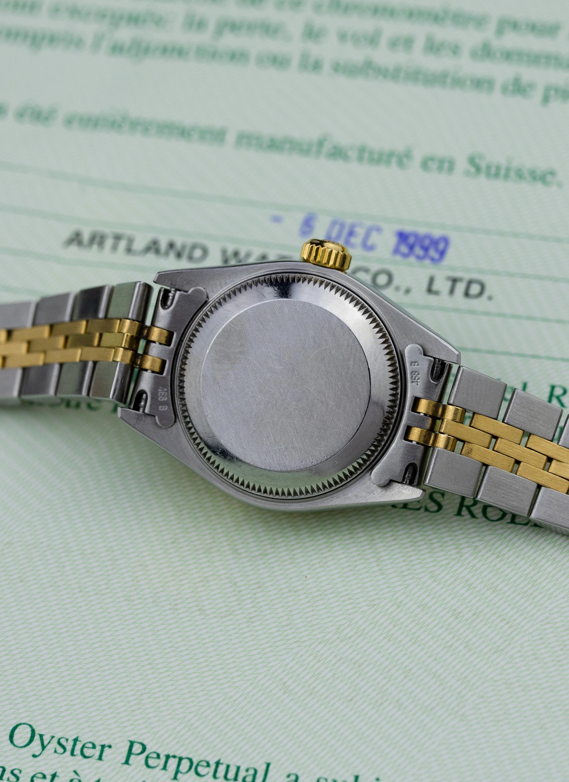 1999 Lady Rolex Datejust White Pyramid Dial 79173 Full Set