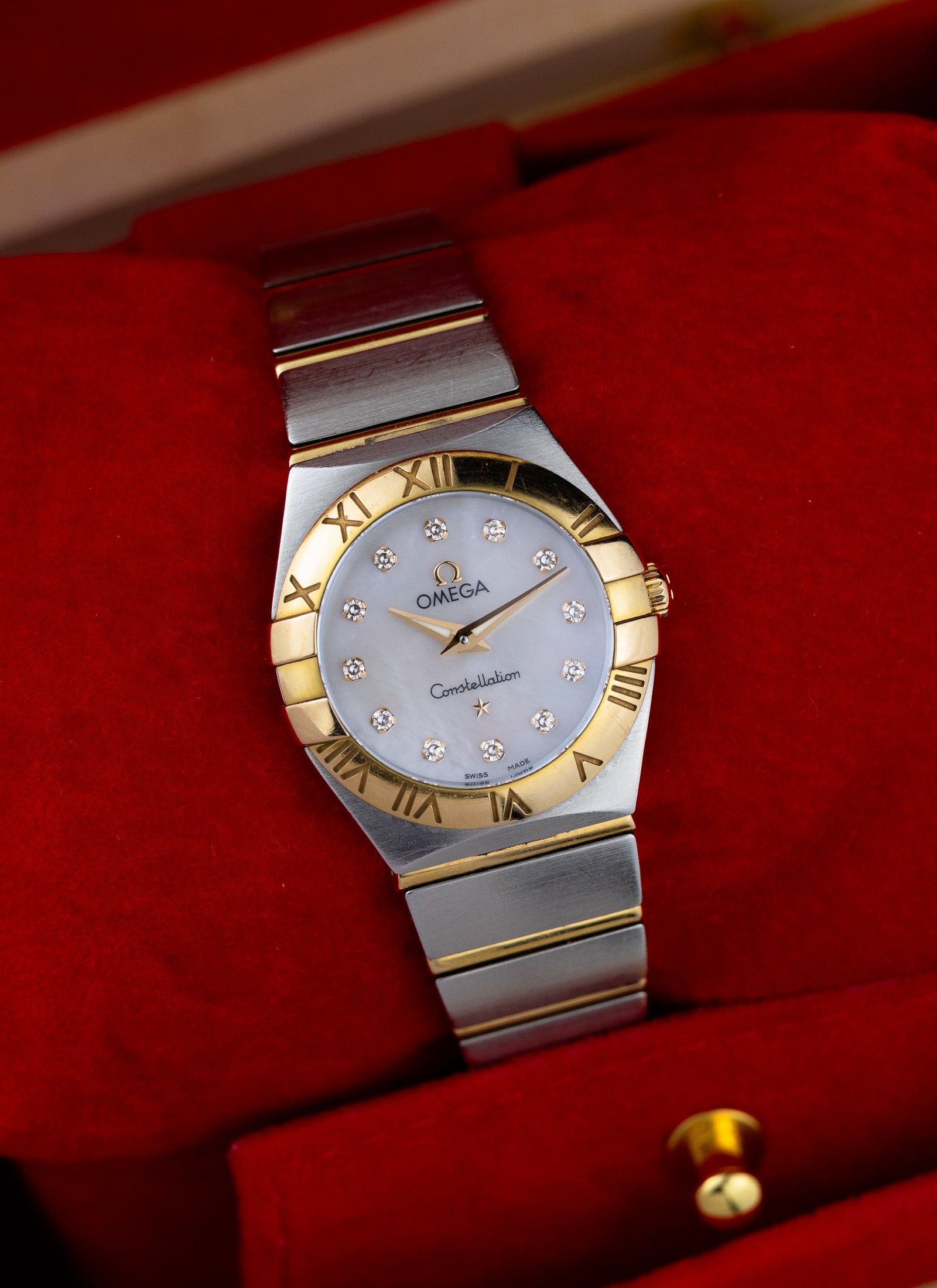 2010s Lady Omega Constellation Bicolor MOP Diamonds Dial 795.1001 cal. 1376 Box