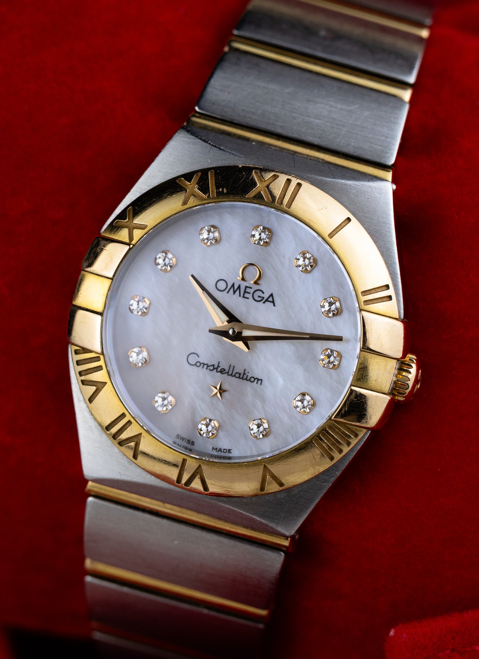 2010s Lady Omega Constellation Bicolor MOP Diamonds Dial 795.1001 cal. 1376 Box