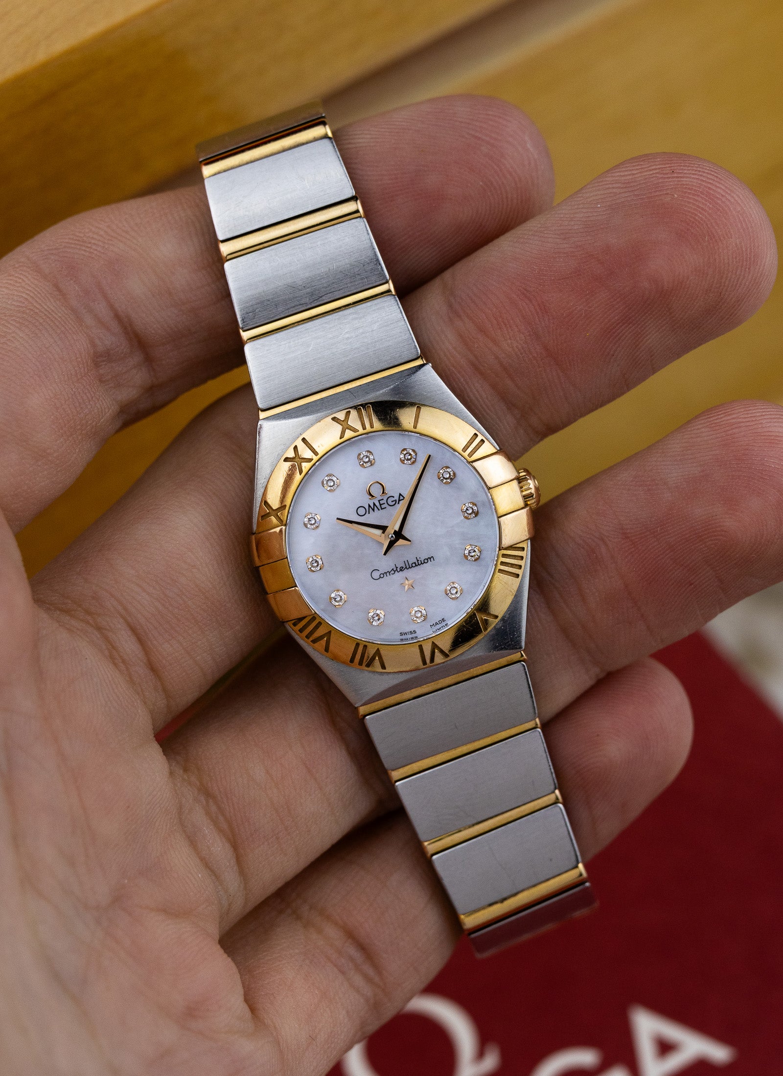 2010s Lady Omega Constellation Bicolor MOP Diamonds Dial 795.1001 cal. 1376 Box