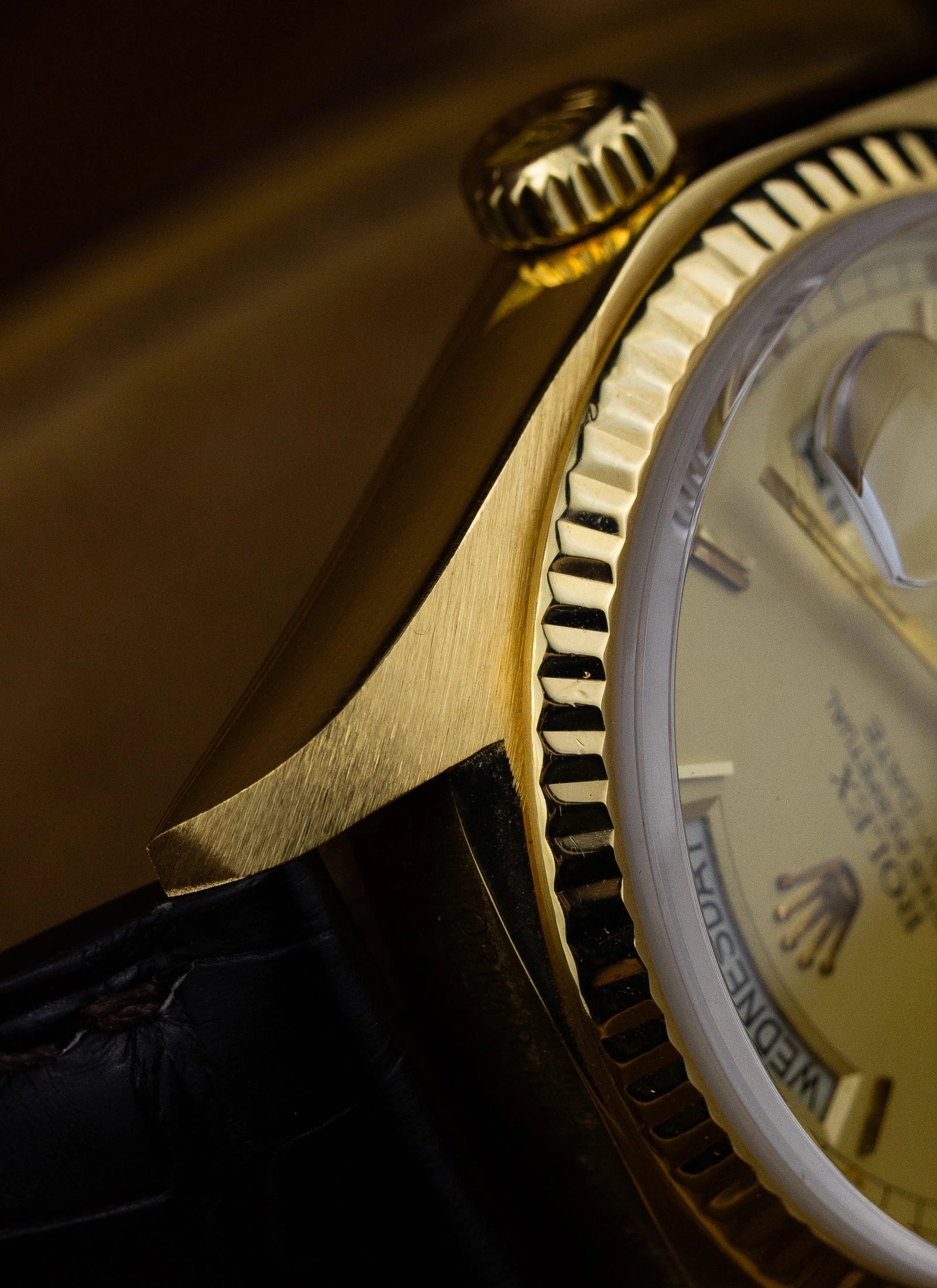 1983 18K Rolex Day-Date Lemoncello Roman Dial 18038 Box