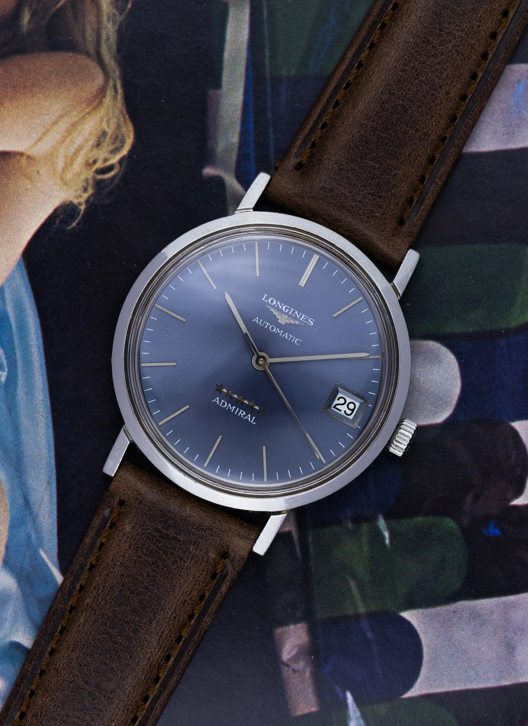 1970s Longines Admiral Gray Dial 1503 cal. 6651