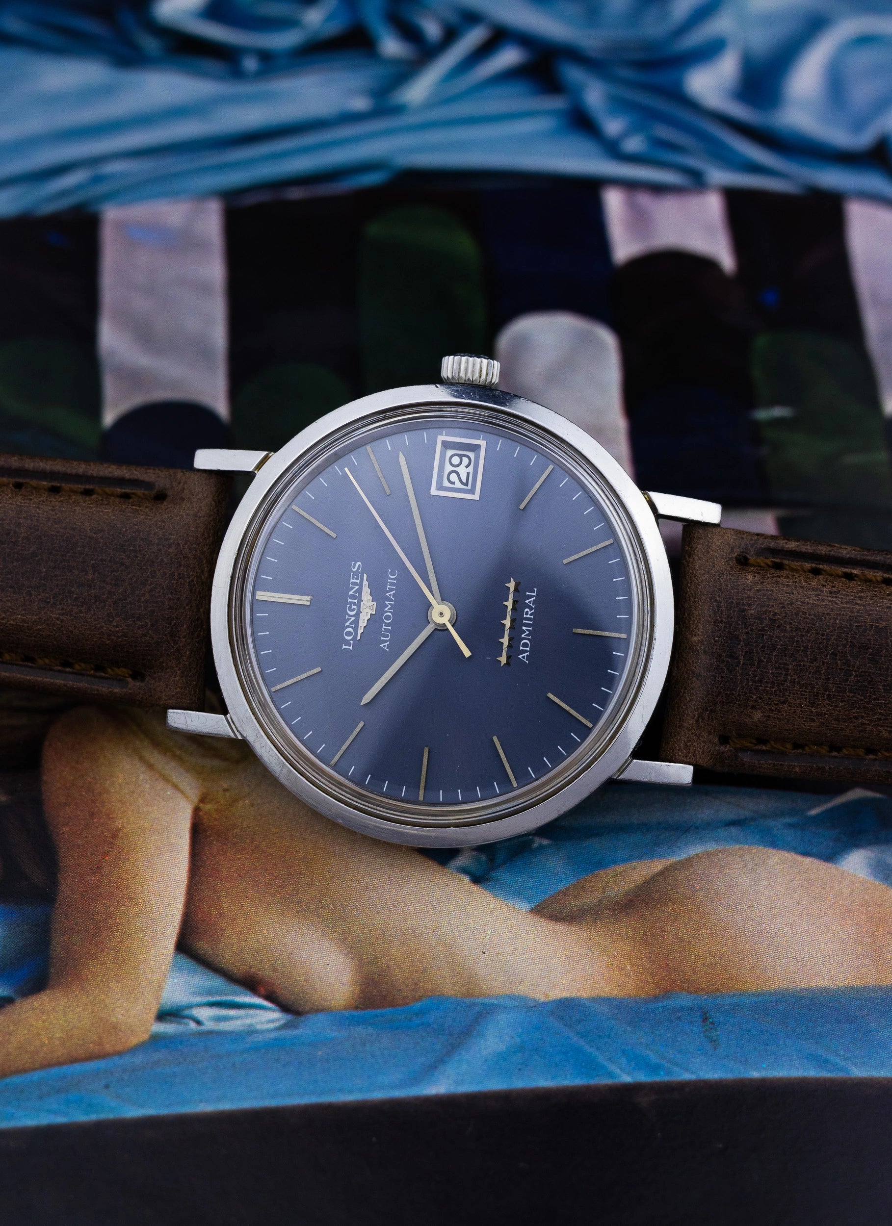 1970s Longines Admiral Gray Dial 1503 cal. 6651