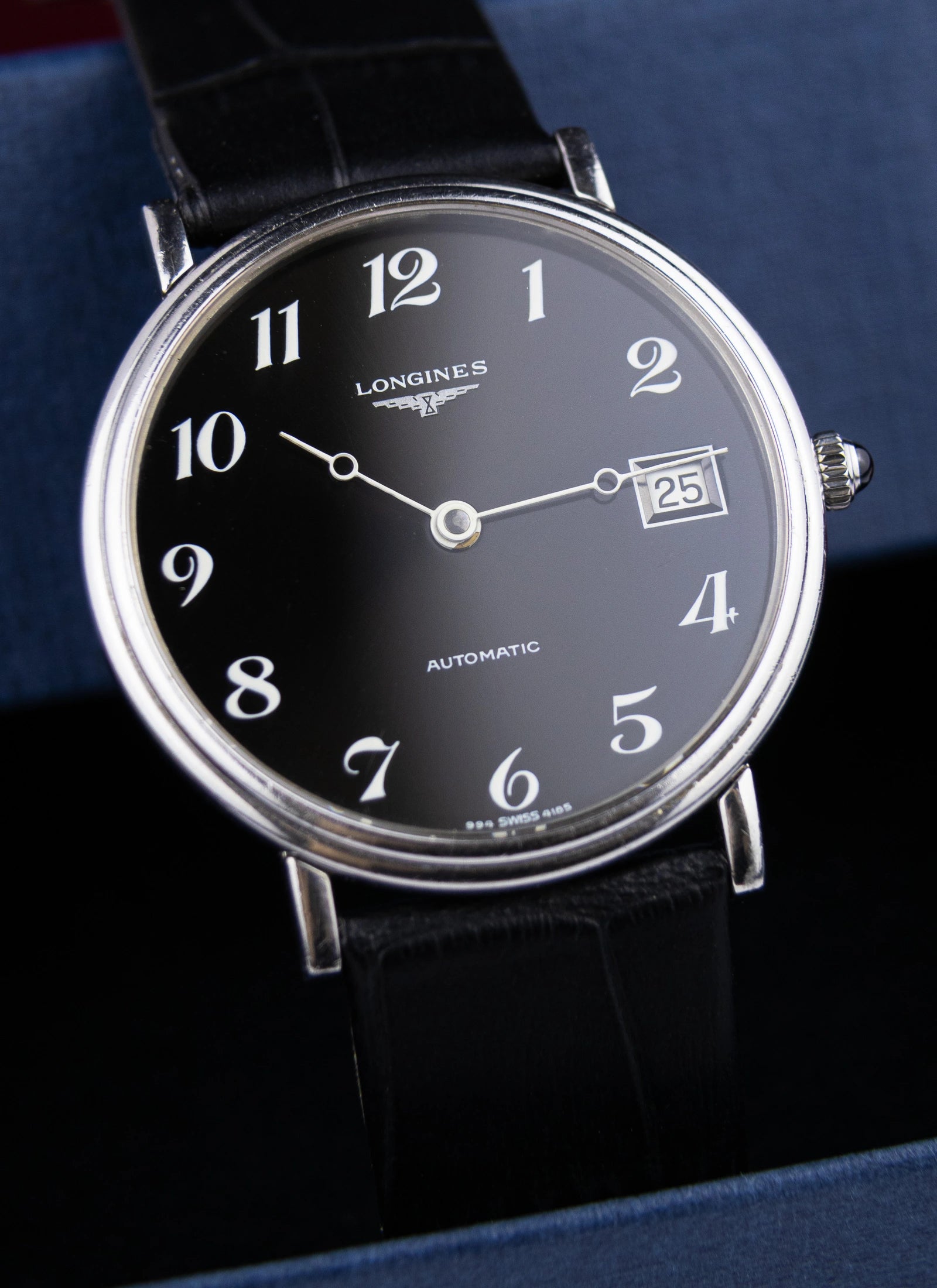 1970s Longines Black Breguet Dial 4185 cal. L994.1