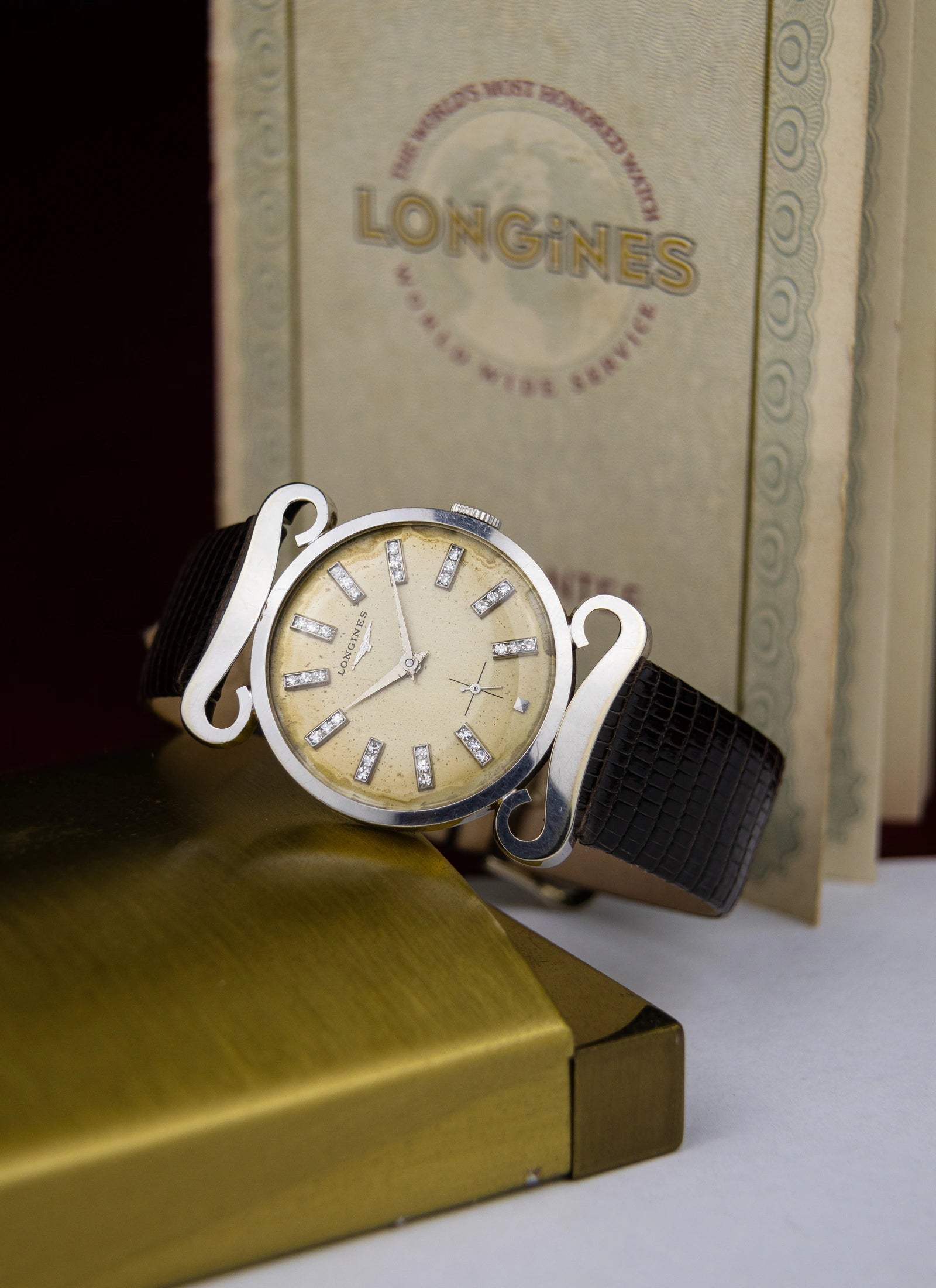 1953 14K Longines Diamond Dial Full Set 22L