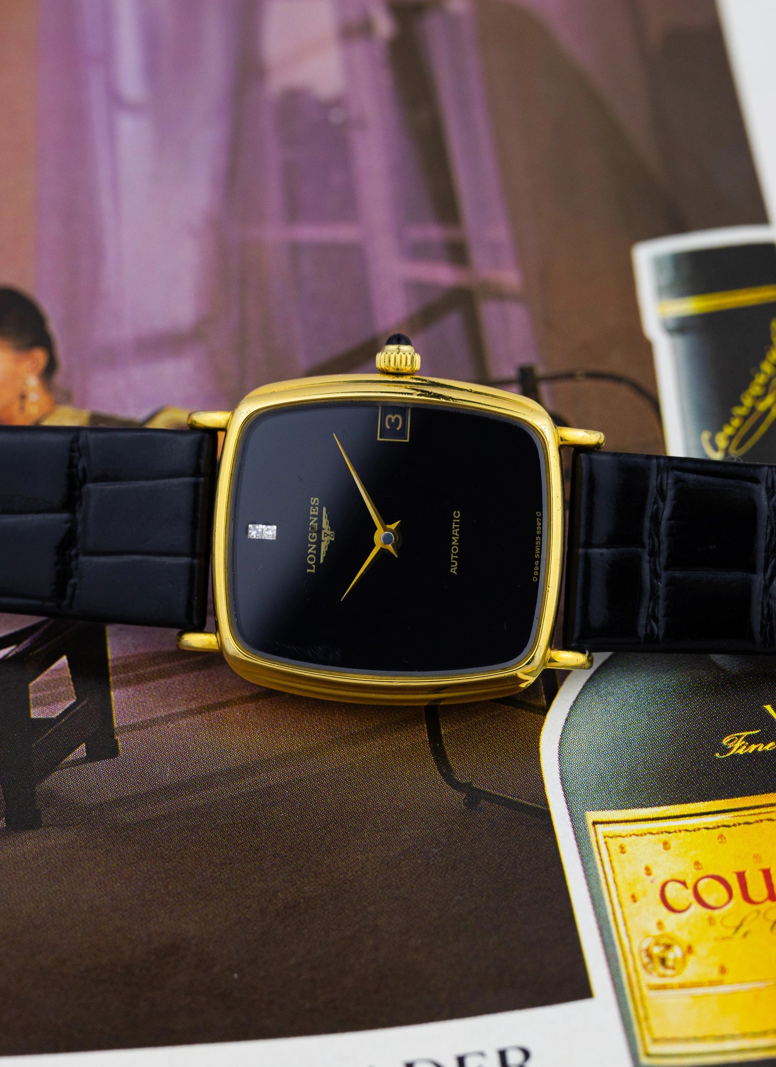 1970s Longines Black Dial & Diamonds 6397 6 cal. L994.1 Box