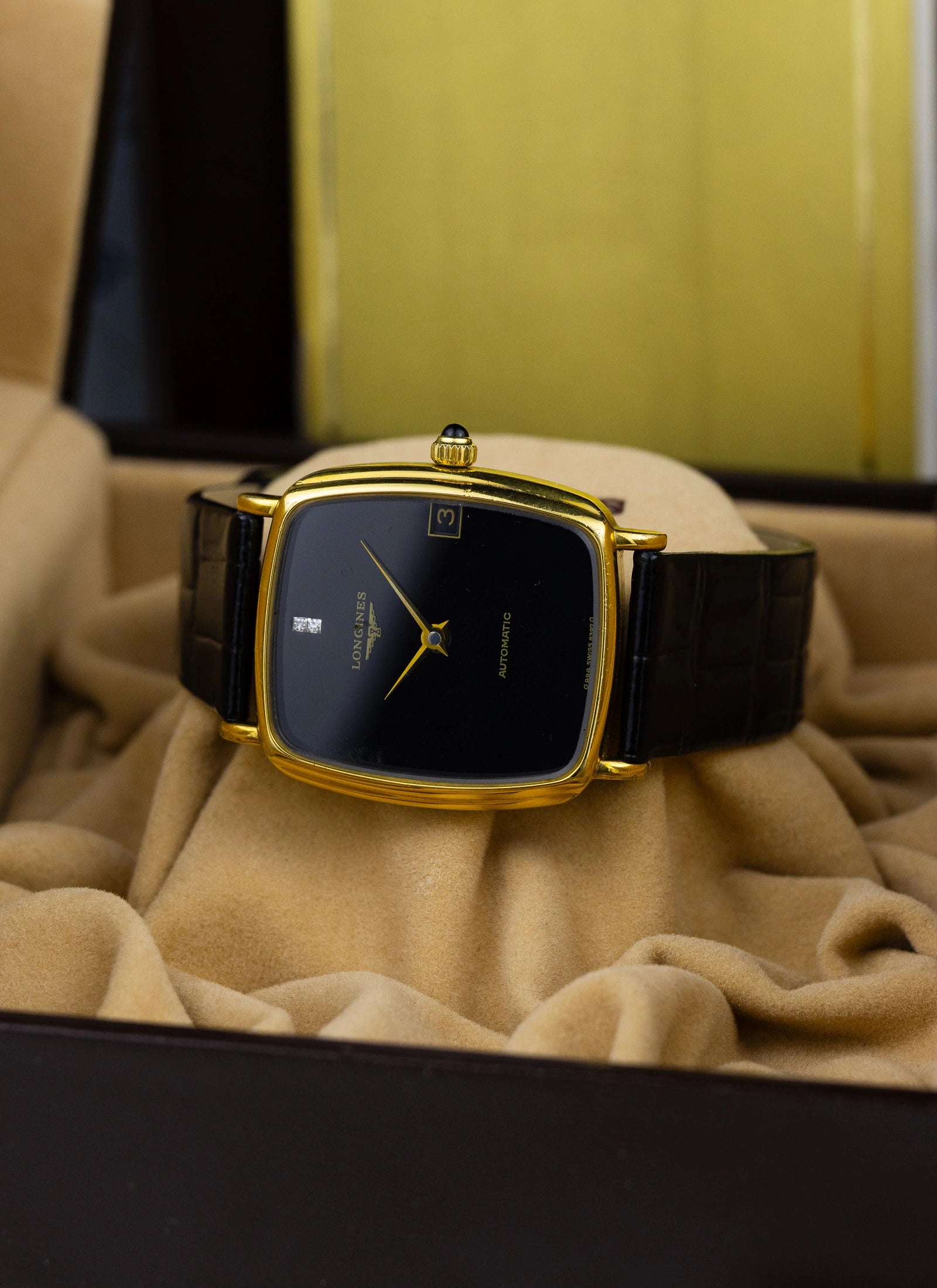 1970s Longines Black Dial & Diamonds 6397 6 cal. L994.1 Box