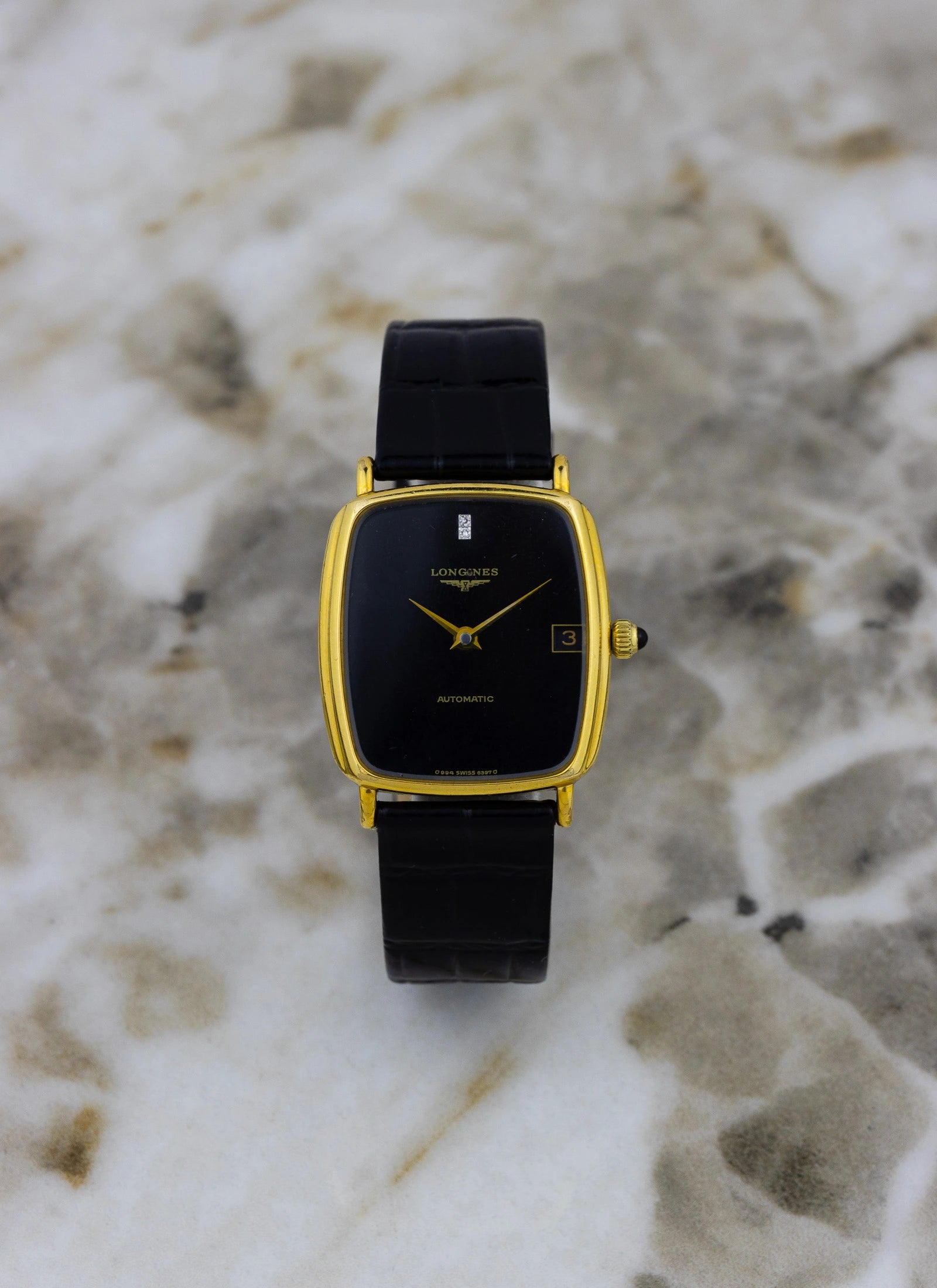 1970s Longines Black Dial & Diamonds 6397 6 cal. L994.1 Box